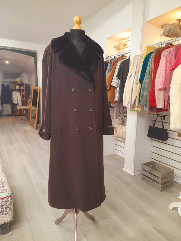 Vintage Mansfield Wool & Cashmere blend Long Coat, Size 16
