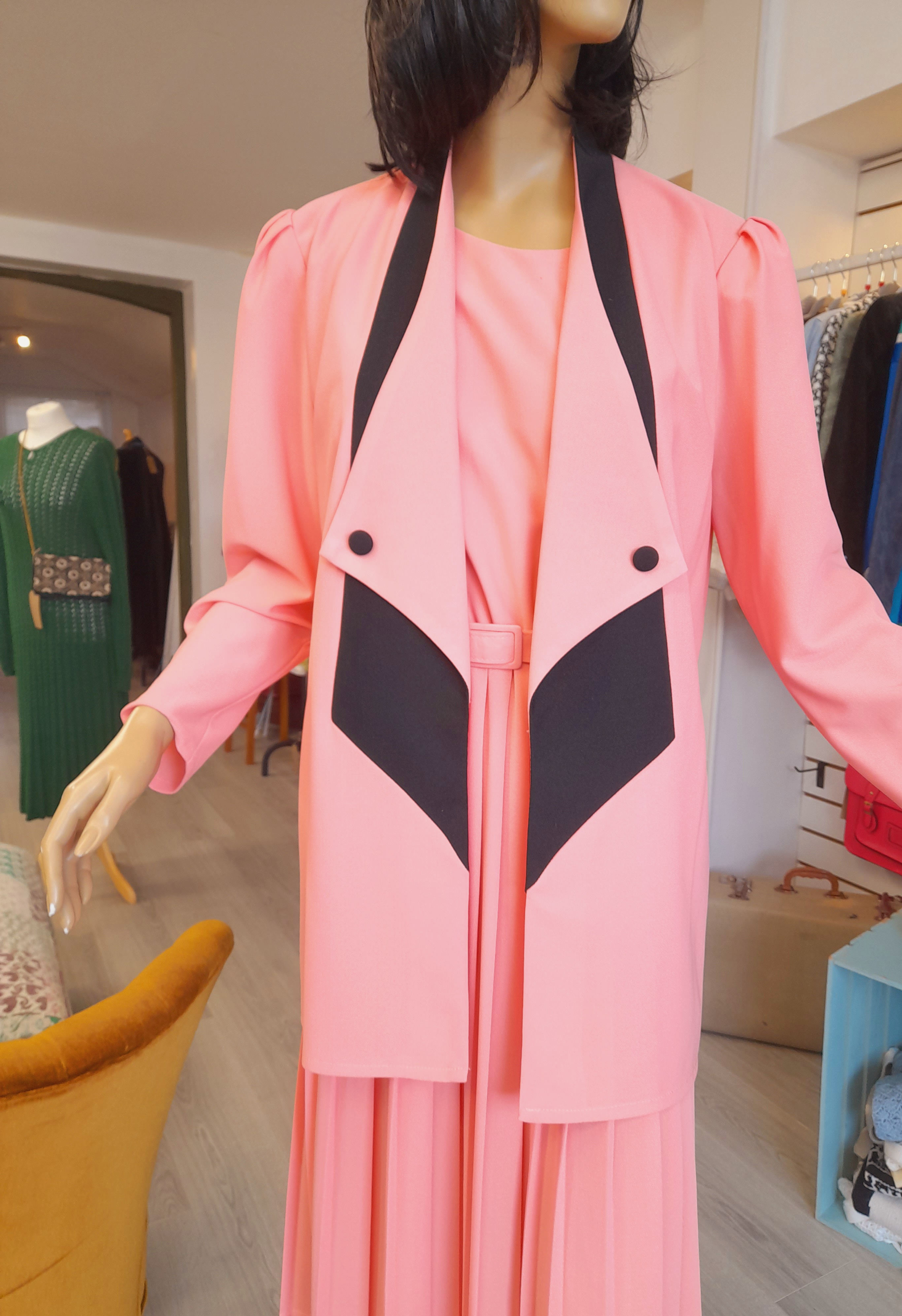 80s Vintage 2 piece Dress and Jacket Set, Size S to M