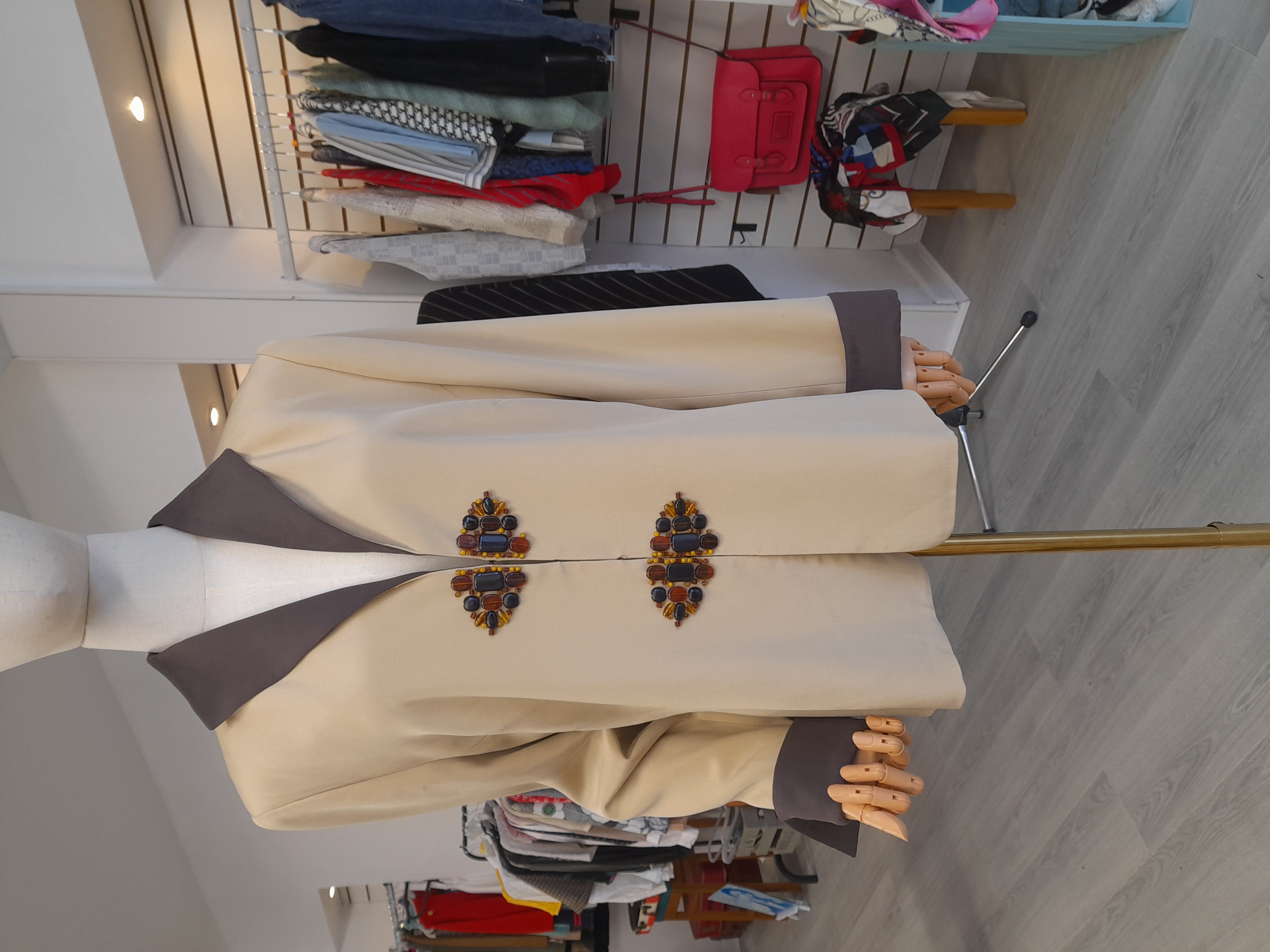 Windsmoor Silk Beige and Brown Light Weight Jacket 