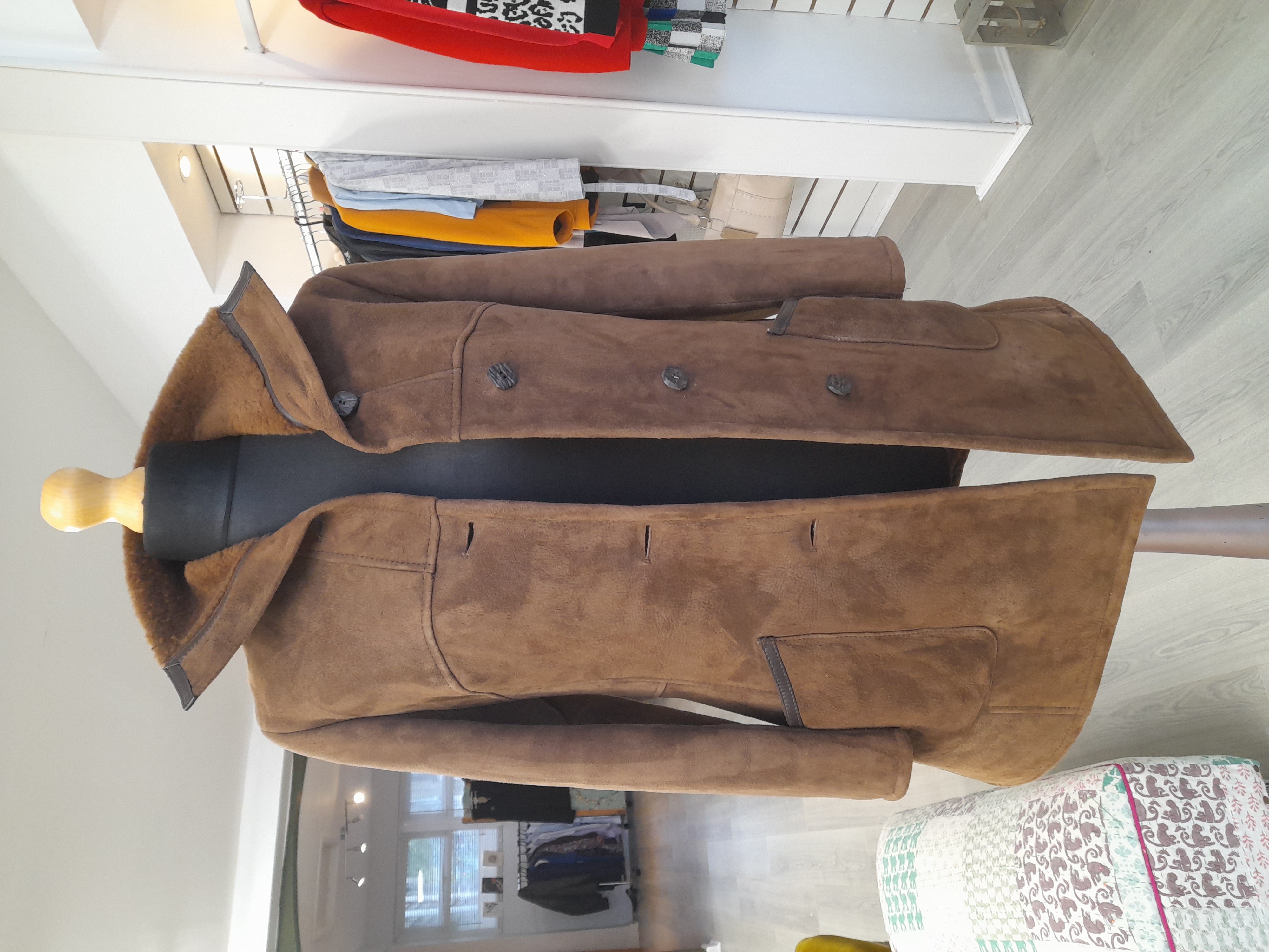 Vintage 70s, Woman's Suede & Leathercraft Ltd Coat Dark Brown, Size S