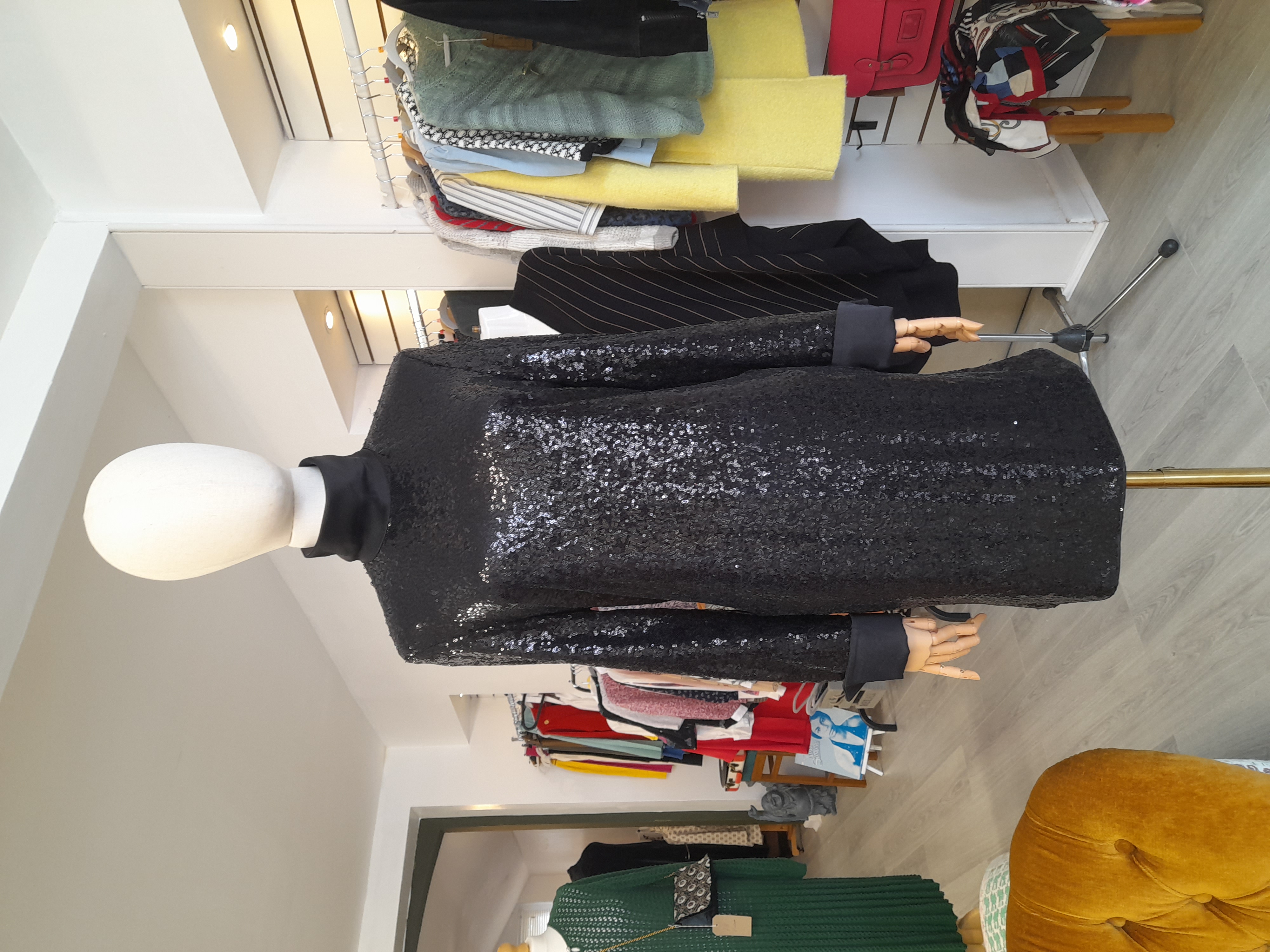 COS Sequin Mini Black Dress, Size 10