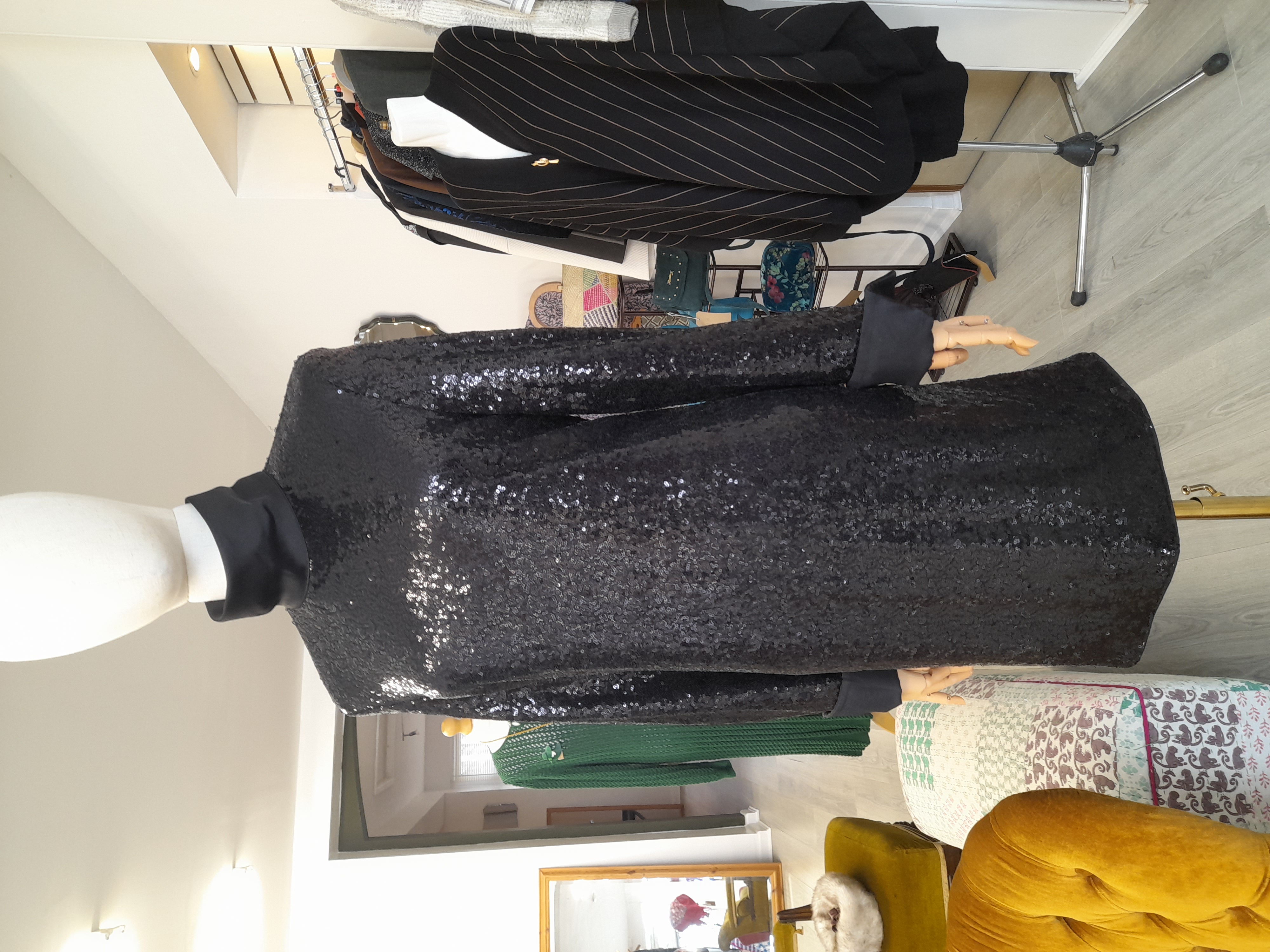 COS Sequin Mini Black Dress, Size 10
