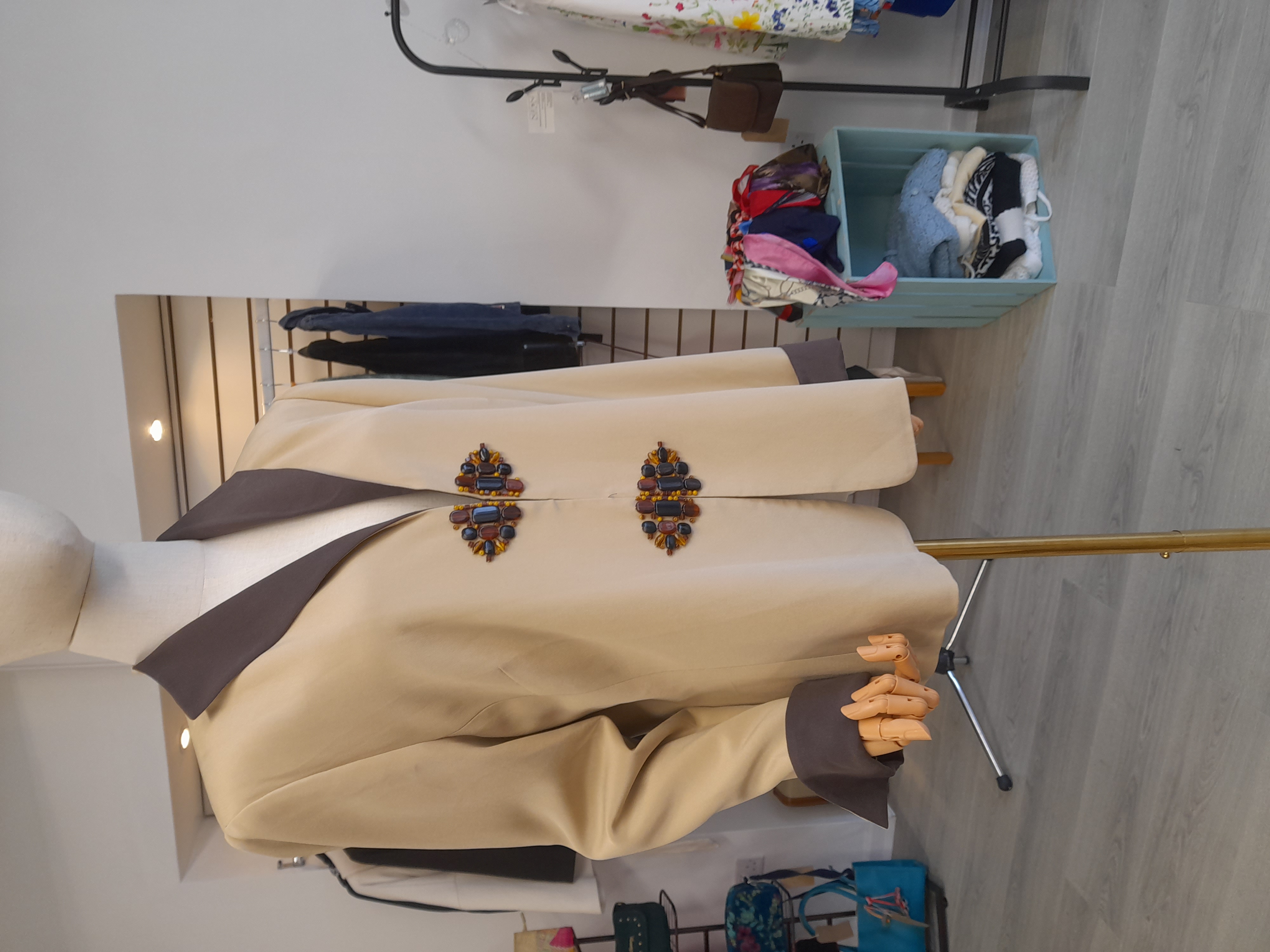 Windsmoor Silk Beige and Brown Light Weight Jacket 