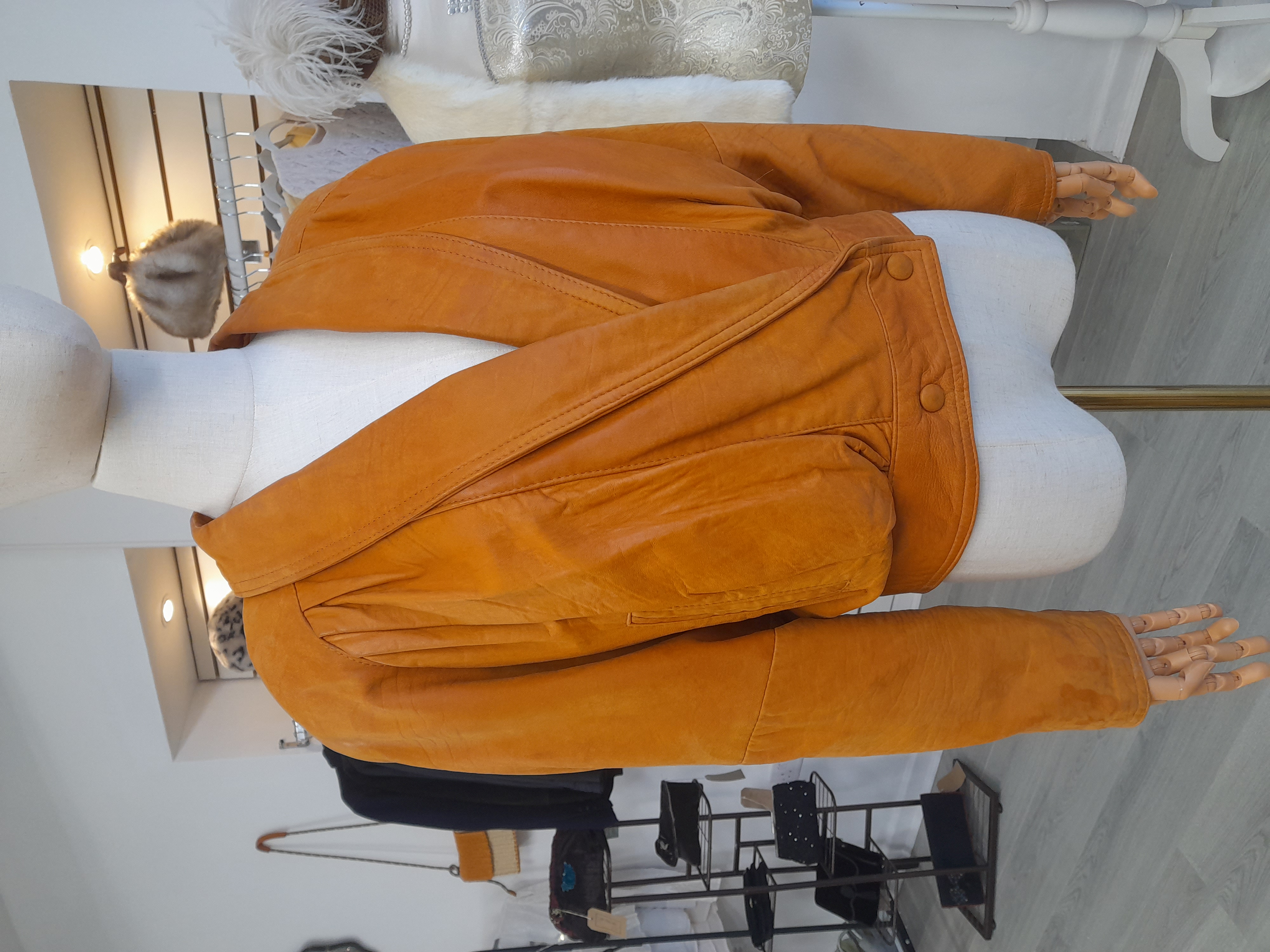 Vintage 80s Suede Orangy Brown Jacket, Size S