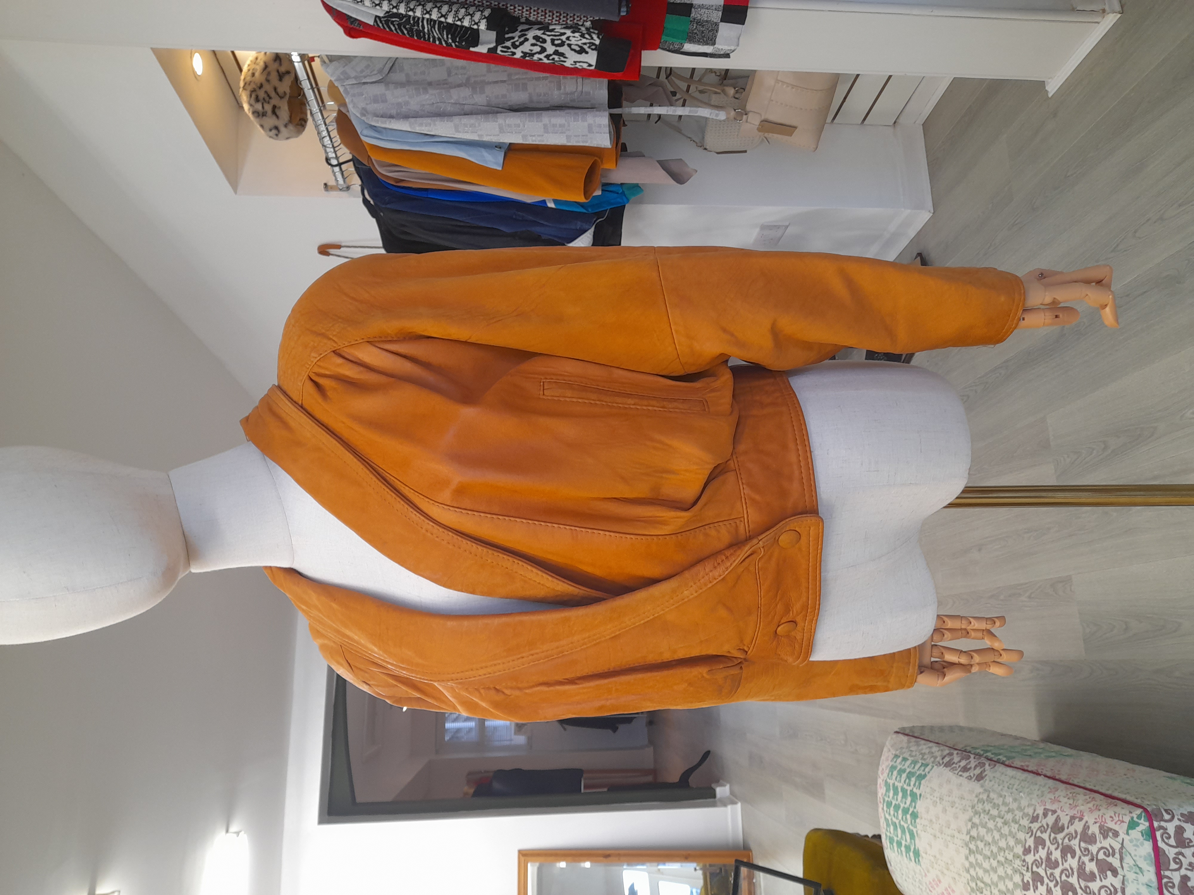 Vintage 80s Suede Orangy Brown Jacket, Size S