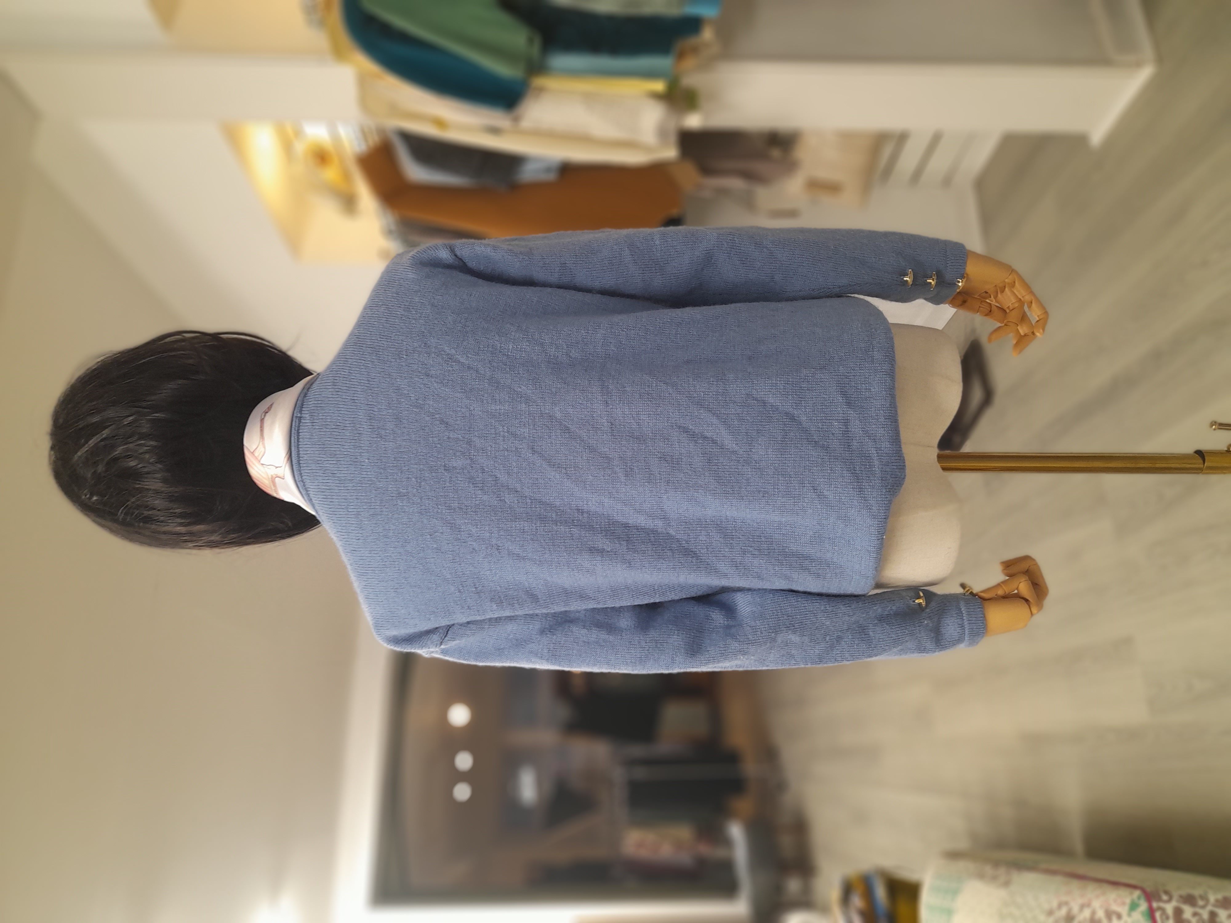 Vintage Wool Blend Knit Pattern Cardigan, Size S