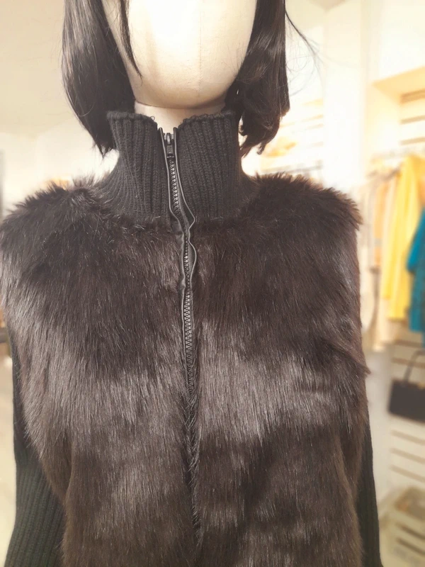 South - Faux Fur & Knit Cardigan, Size 14 to 16