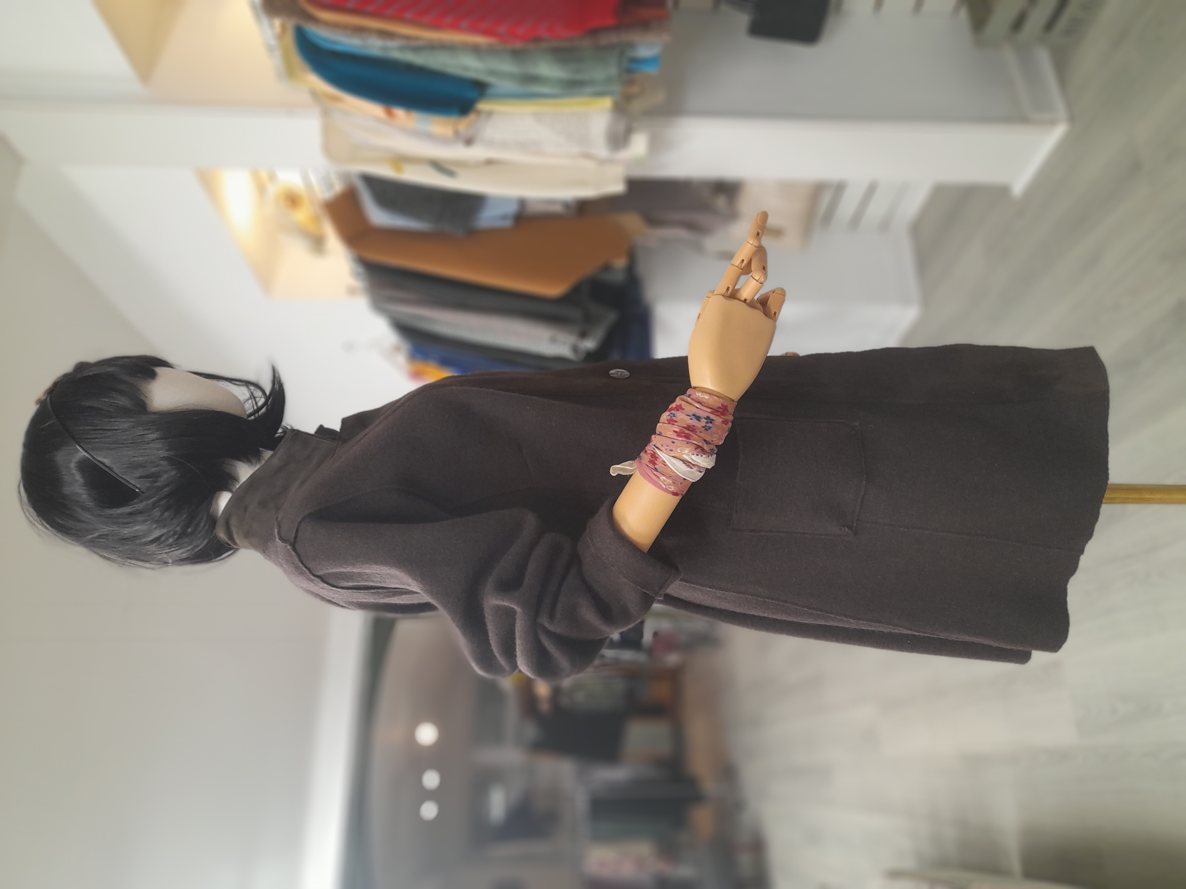 Eileen Fisher Wool & Suede Cardigan, Size L