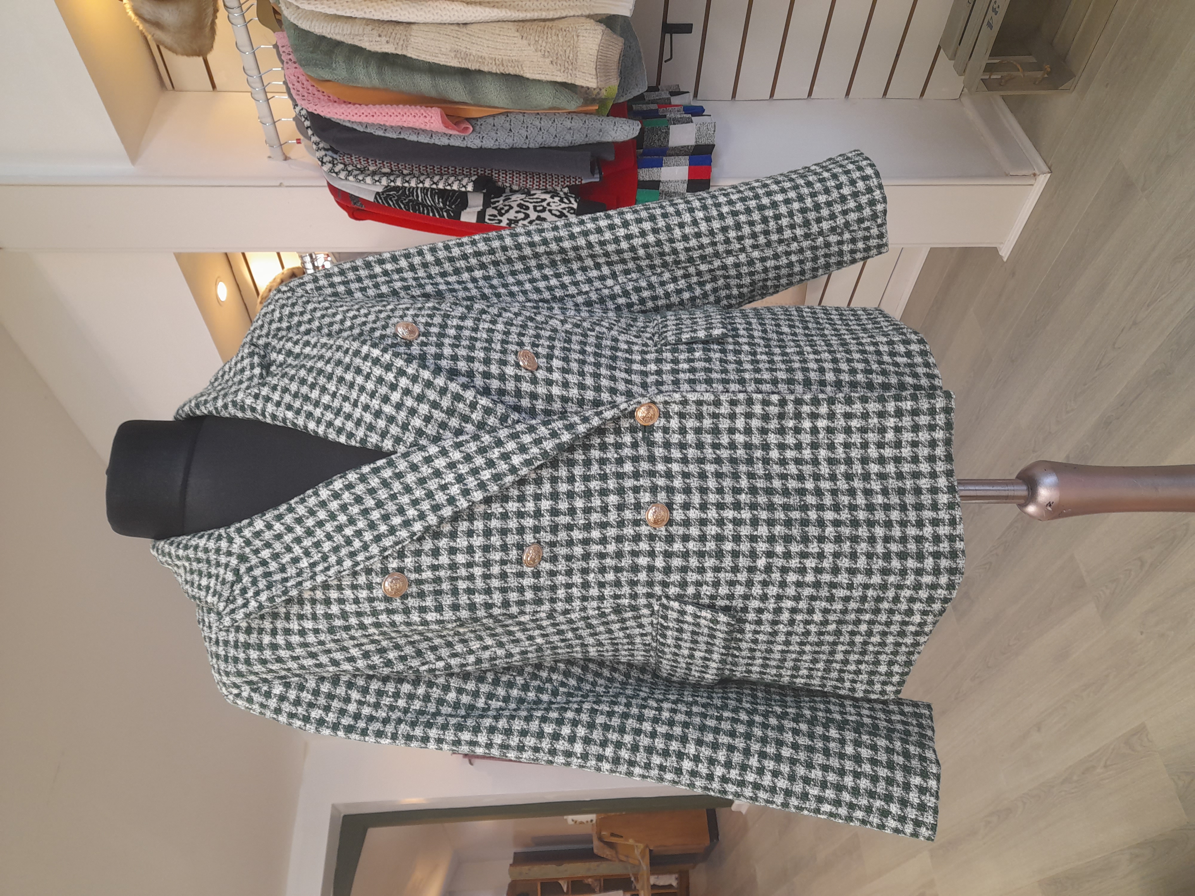 JD Williams Green Check Blazer Jacket, Size 16