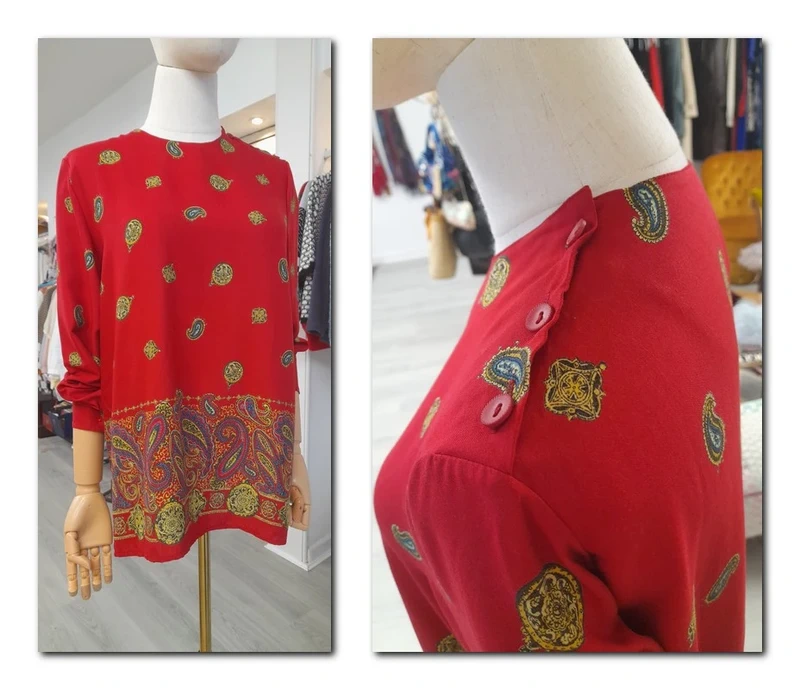 Vintage St Michael's Tonic Blouse, Size S