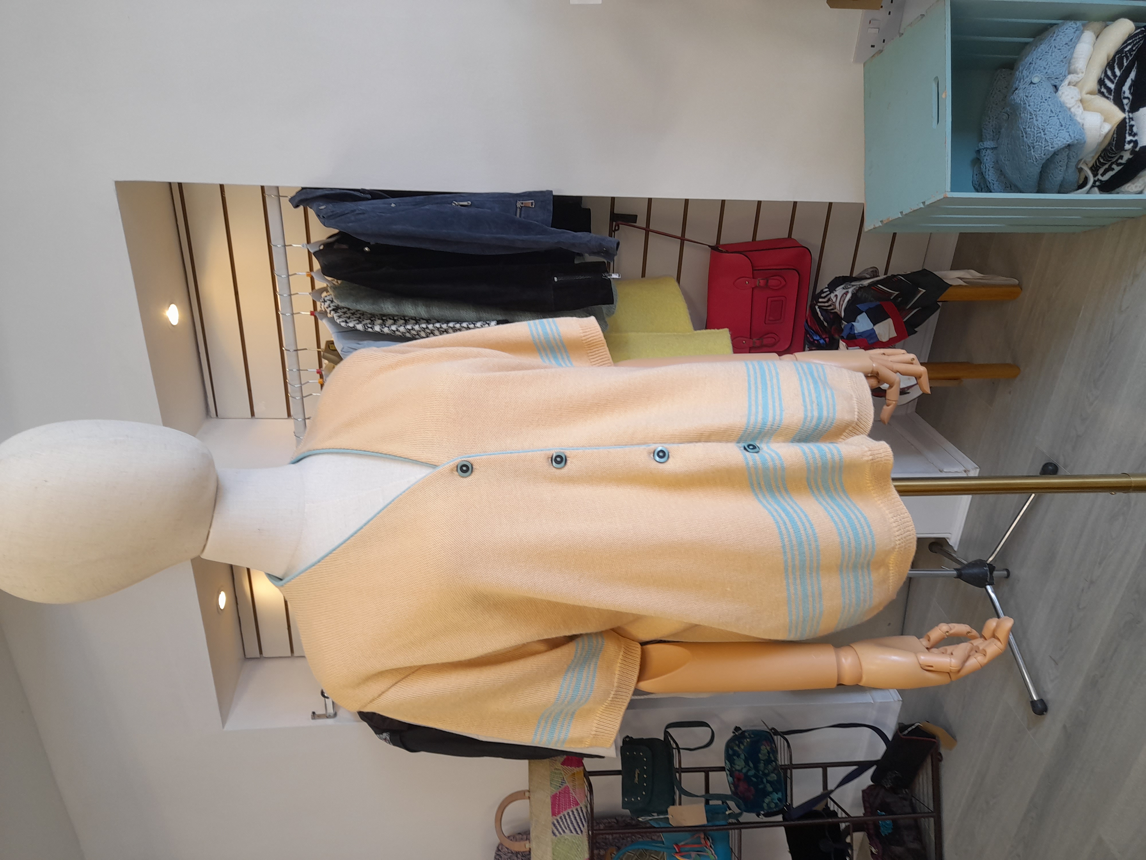 Vintage Wool Blend Short Sleeve Cardigan/ Blouse