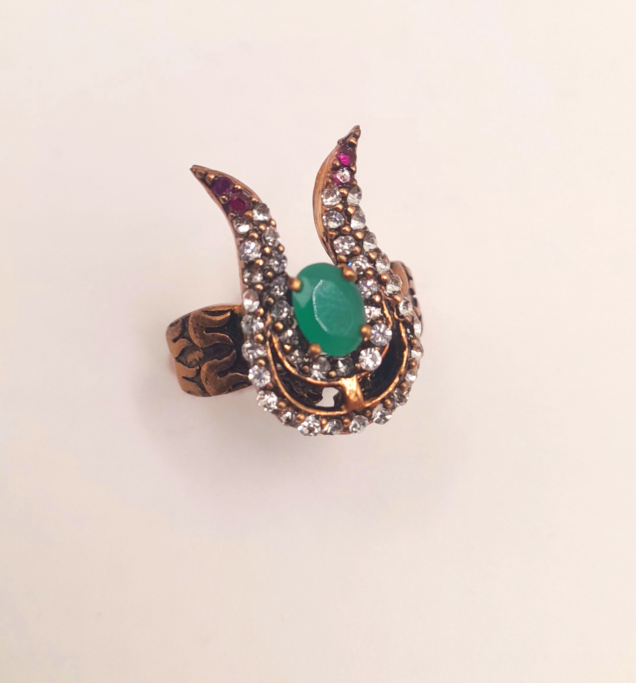 Green Emerald-inspired Tulip Ring