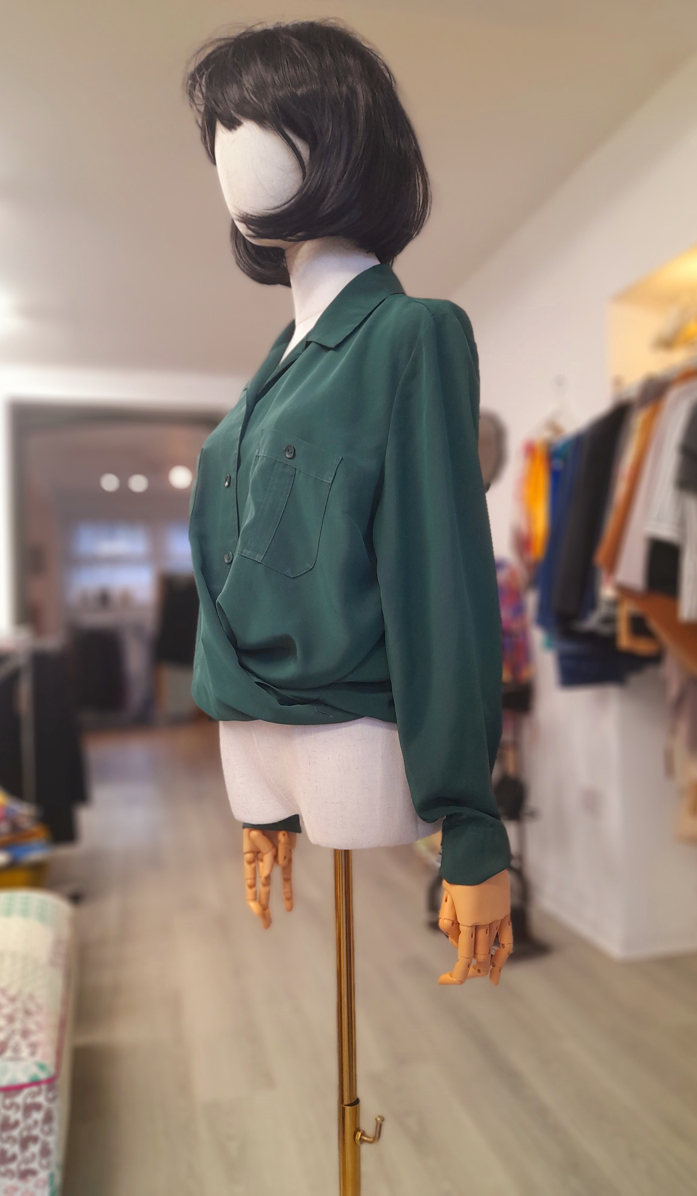 Vintage St Michael's Deep Green Blouse, Size L