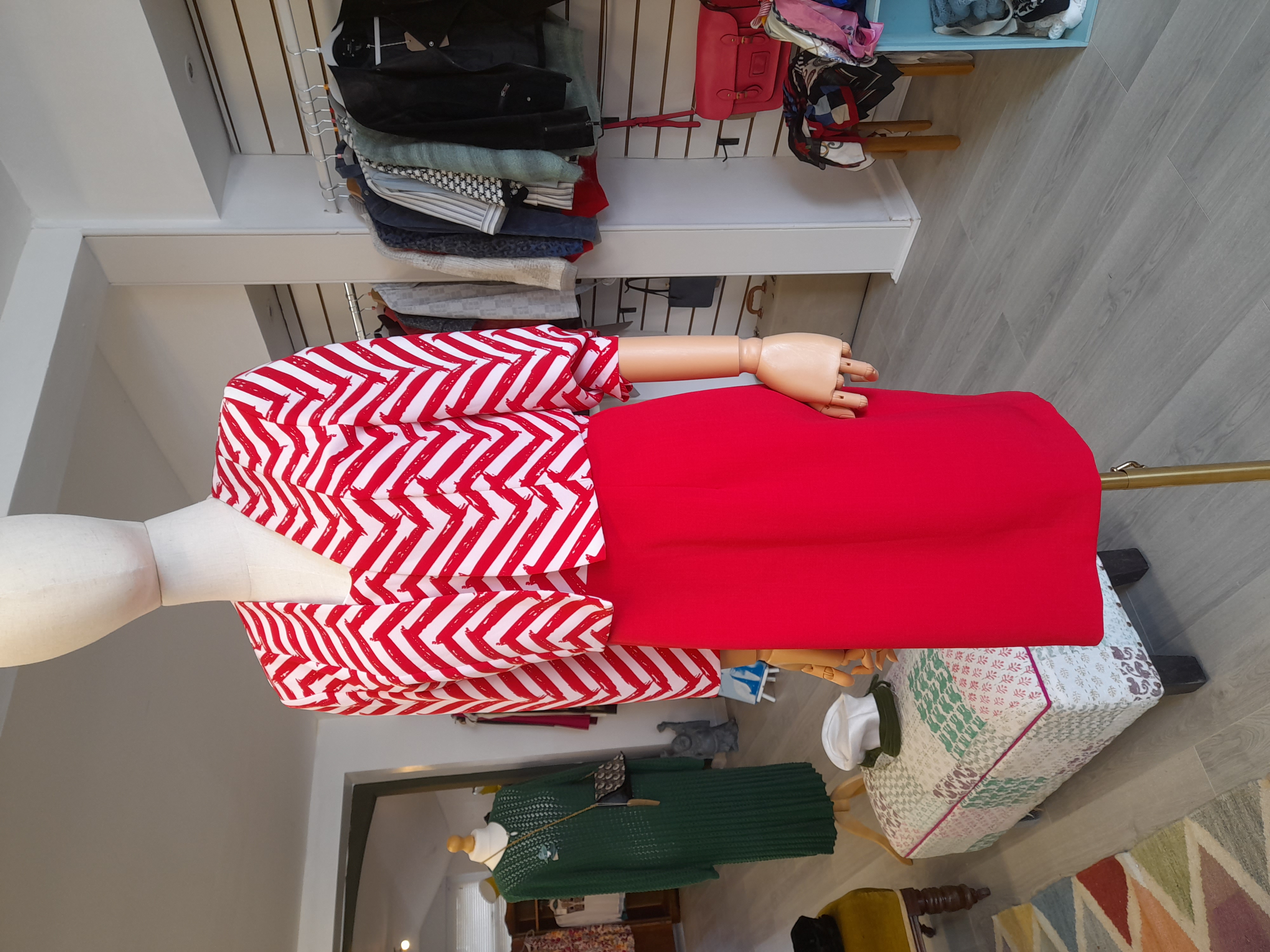 GLITZ, Red and White Jacket and Dress Set, Size 12 