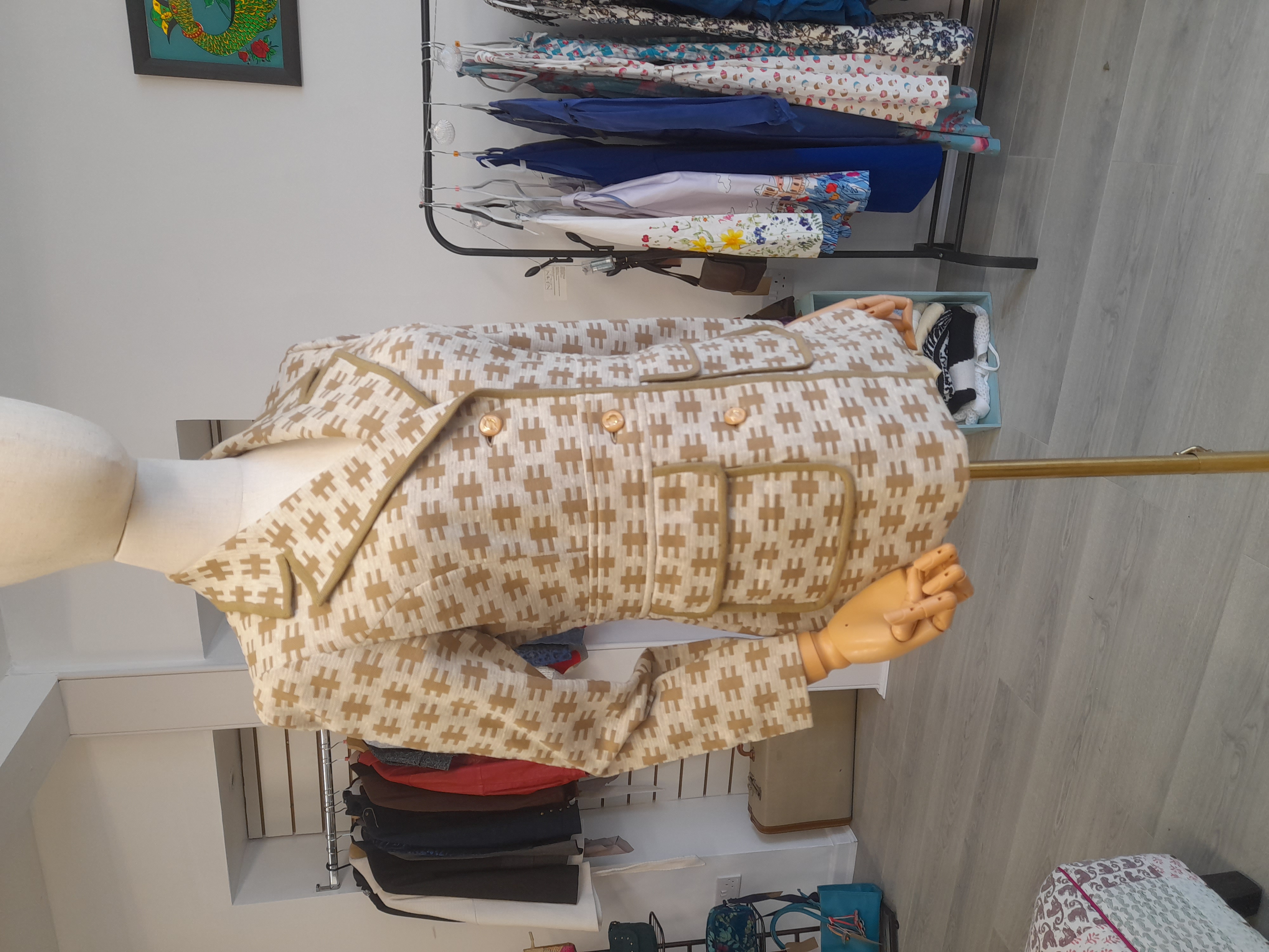 Beige and Cream Vintage Blazer, Size S