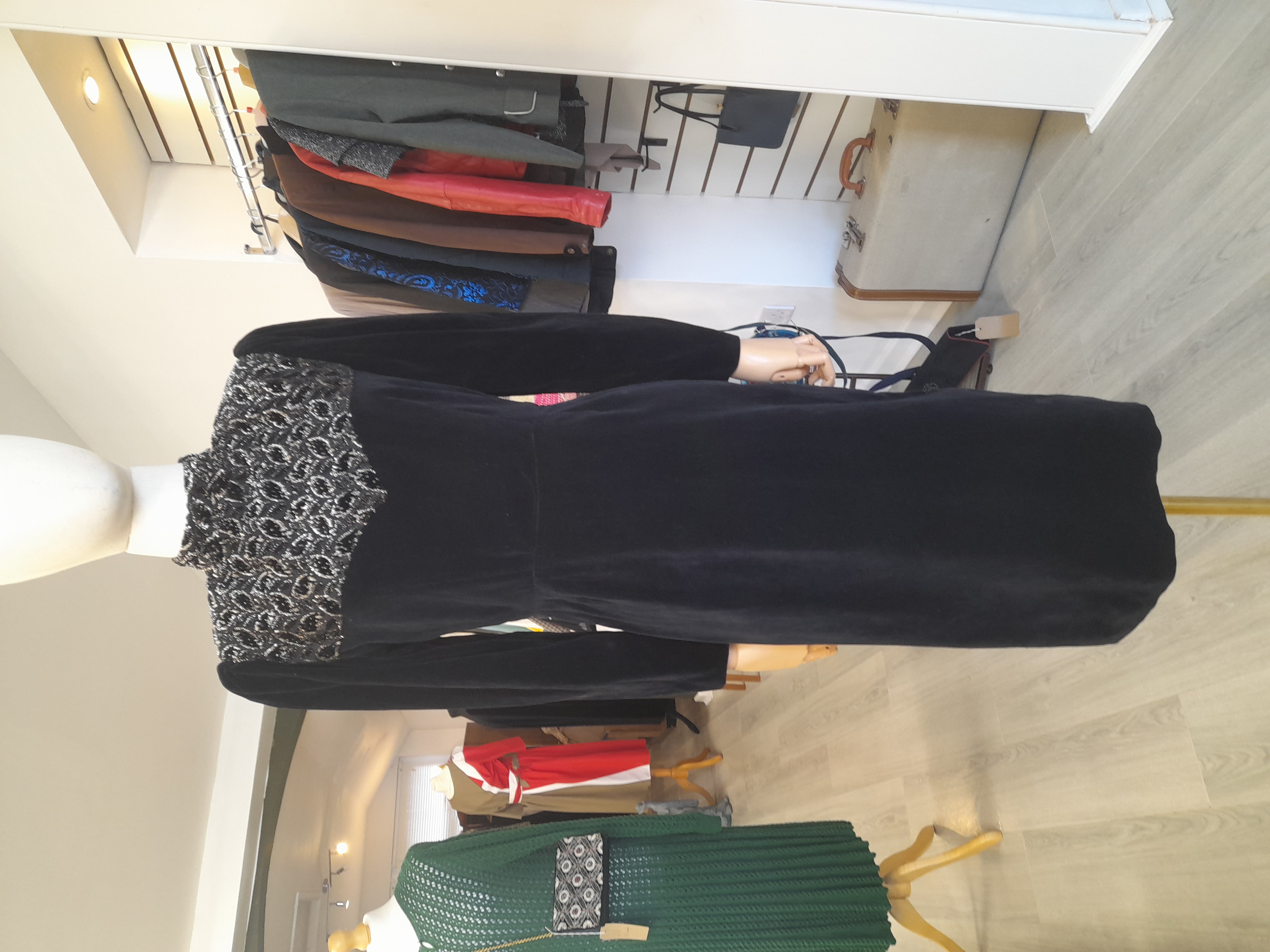 Vintage Velvet Dress, Size XS