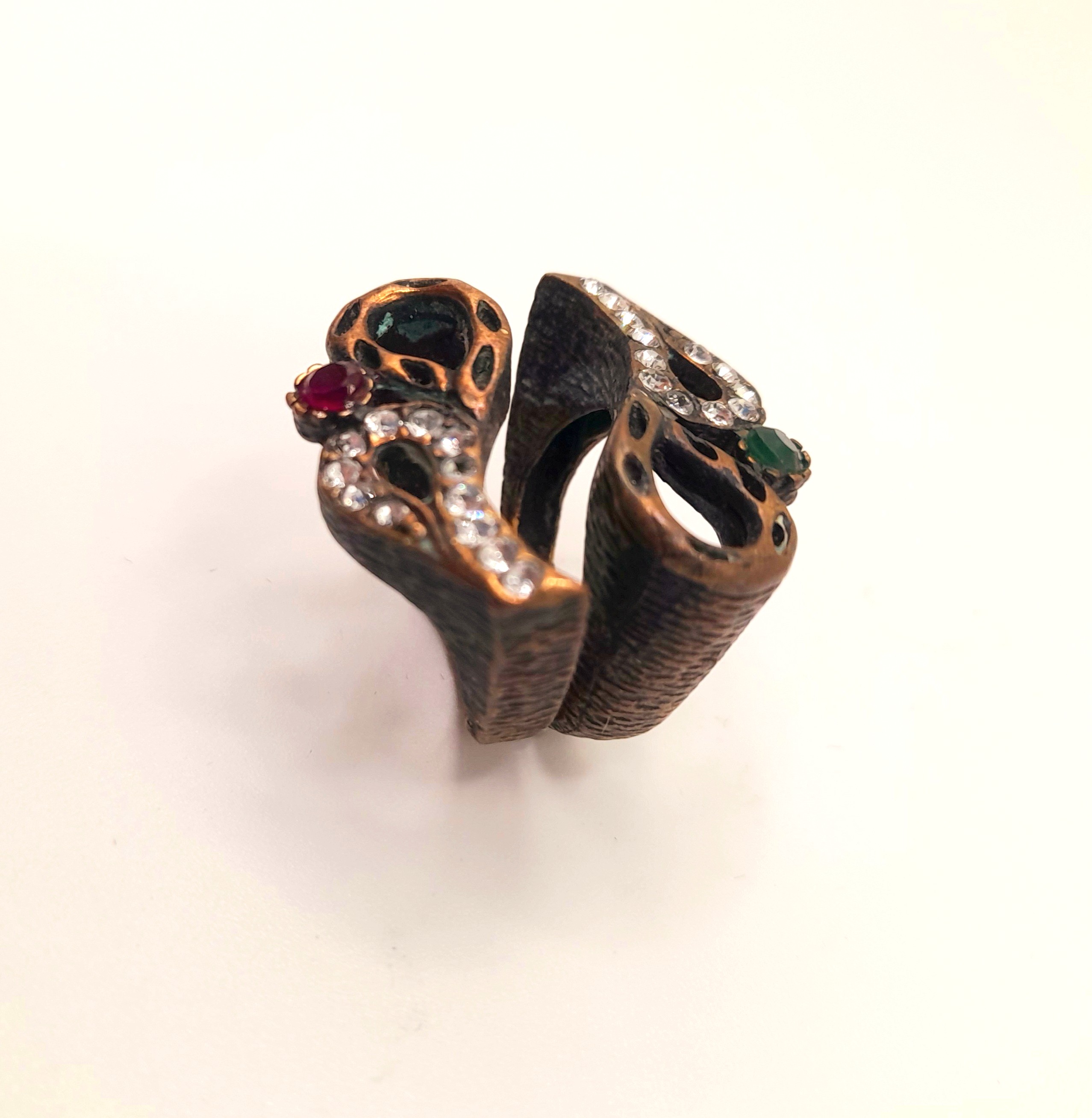 Vintage style bypass ring, size J