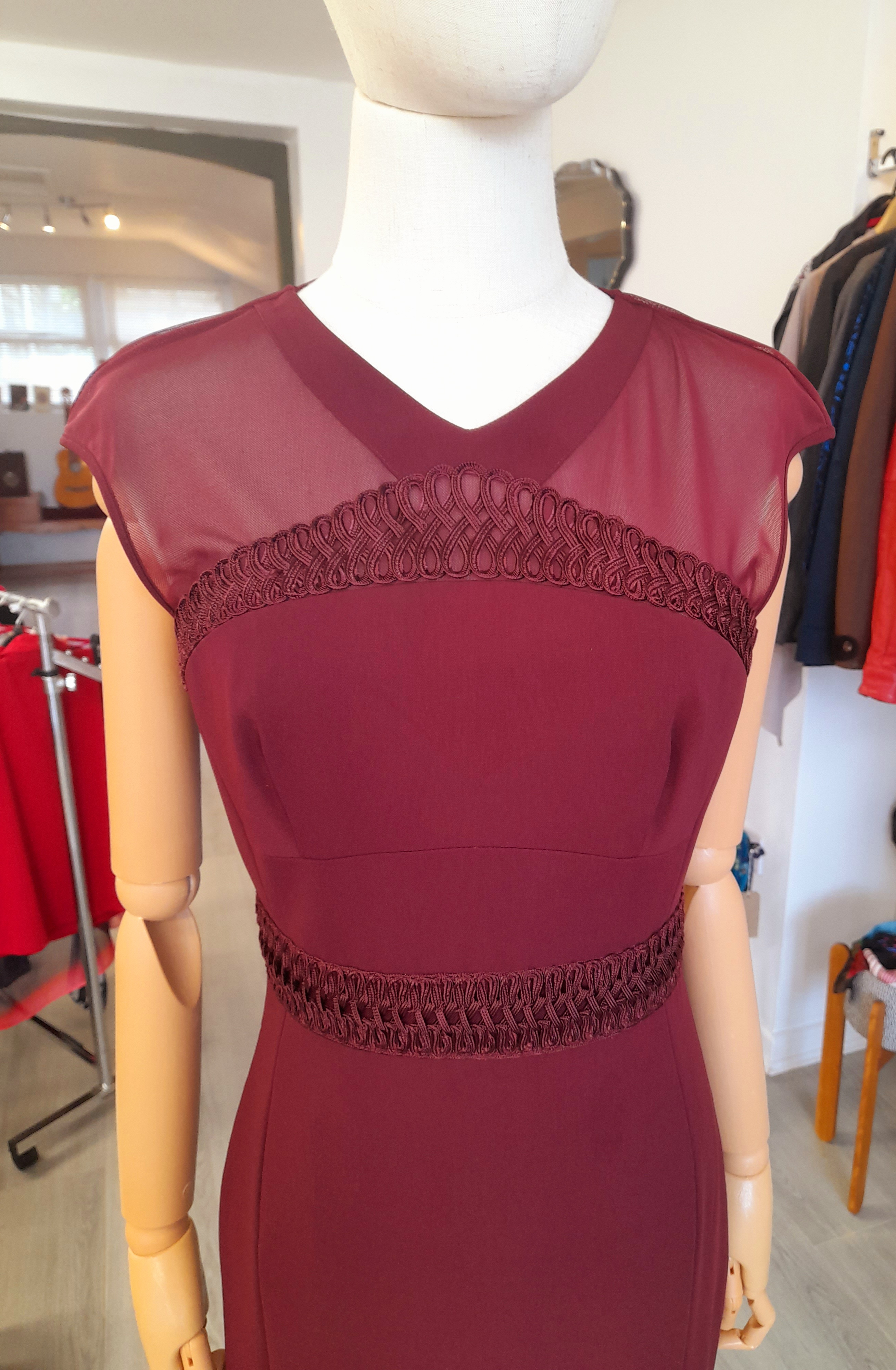 Karen Millen Burgundy Mini Dress, Size 10