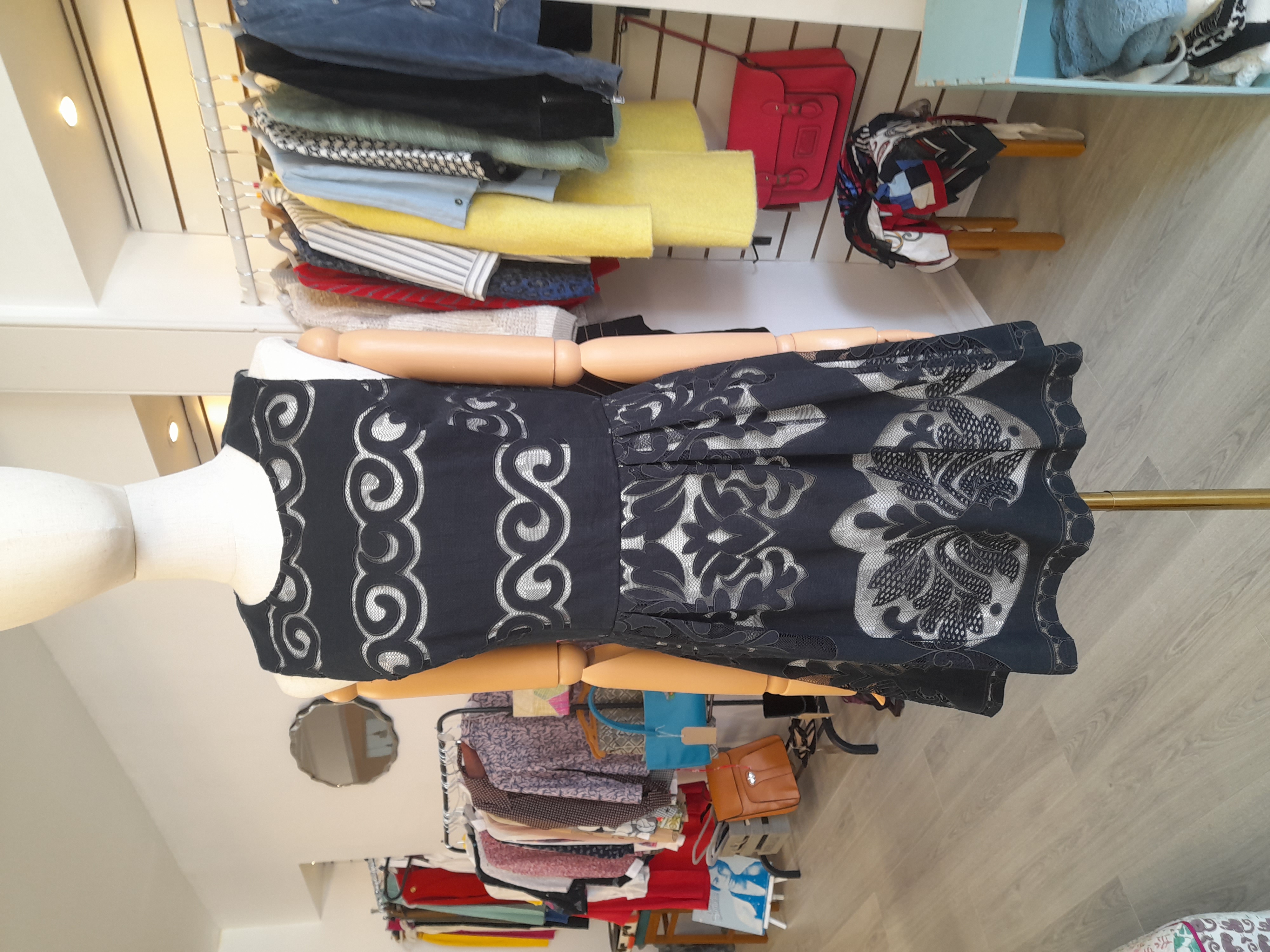 Warehouse Mini Lace Blend Dress, Size 14