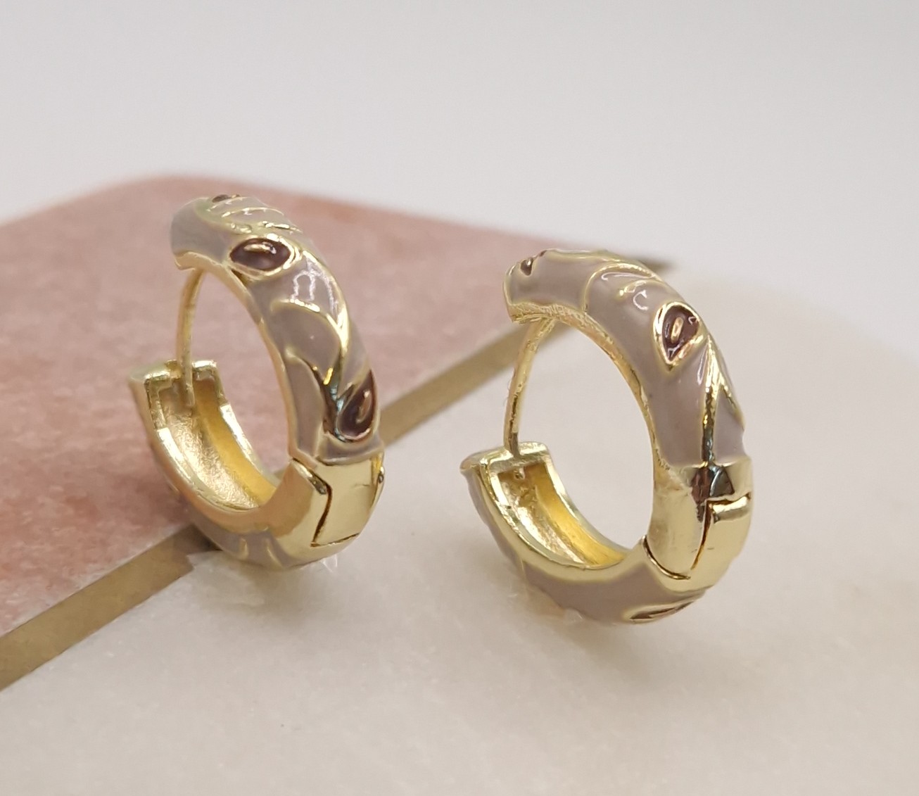 floral enamel hoop earrings