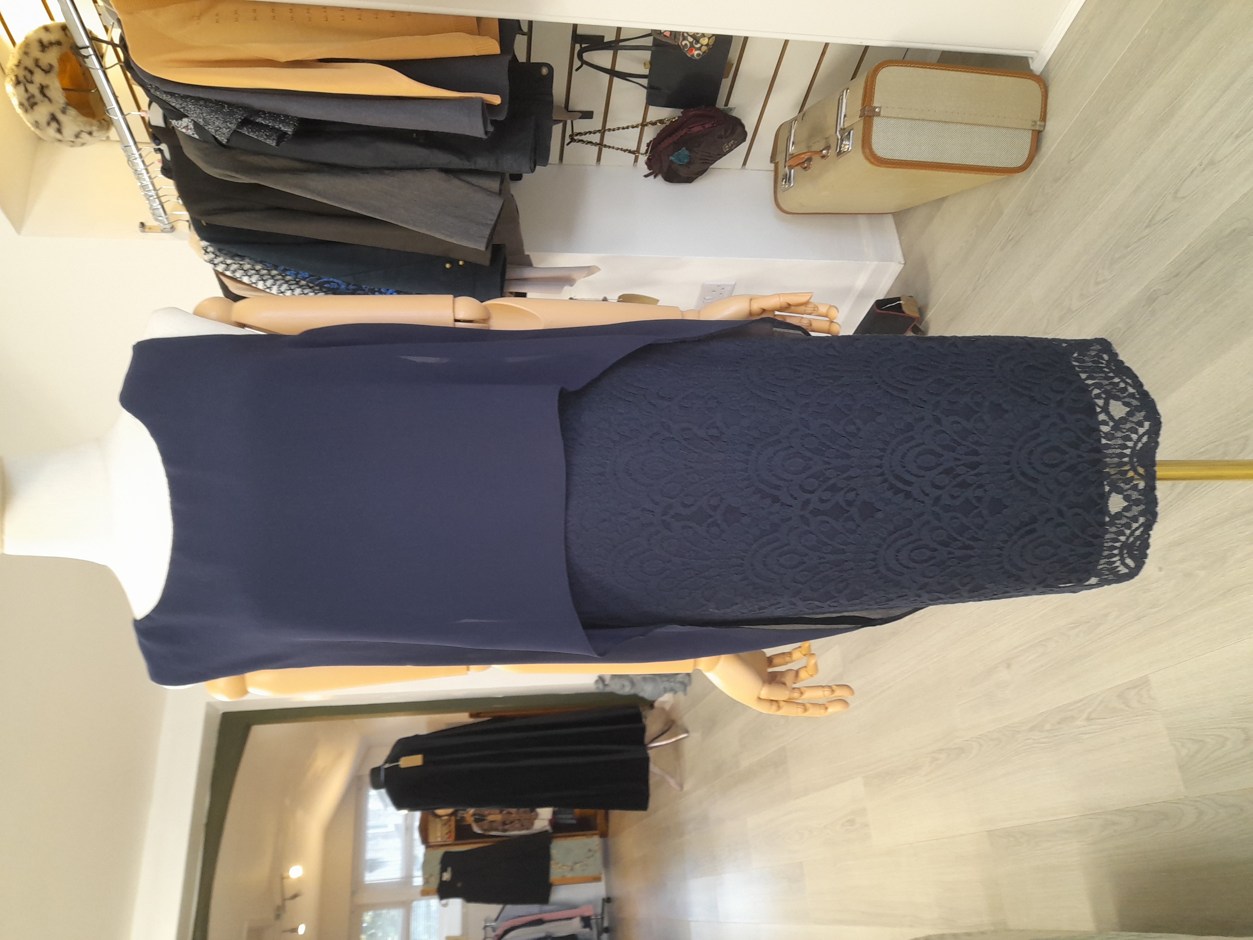 RJR John Rocha Navy Lace Dress, Size 14