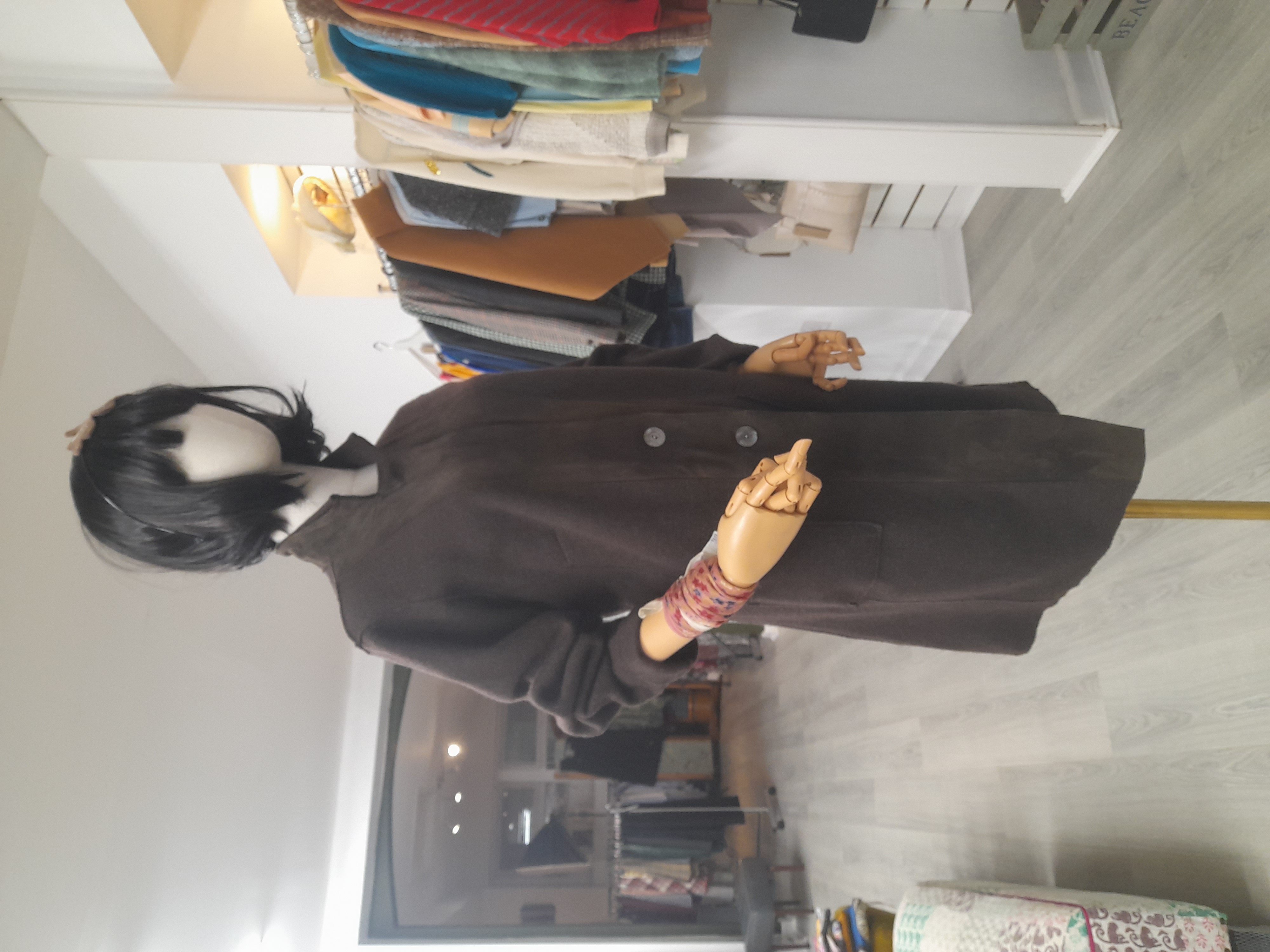 Eileen Fisher Wool & Suede Cardigan, Size L