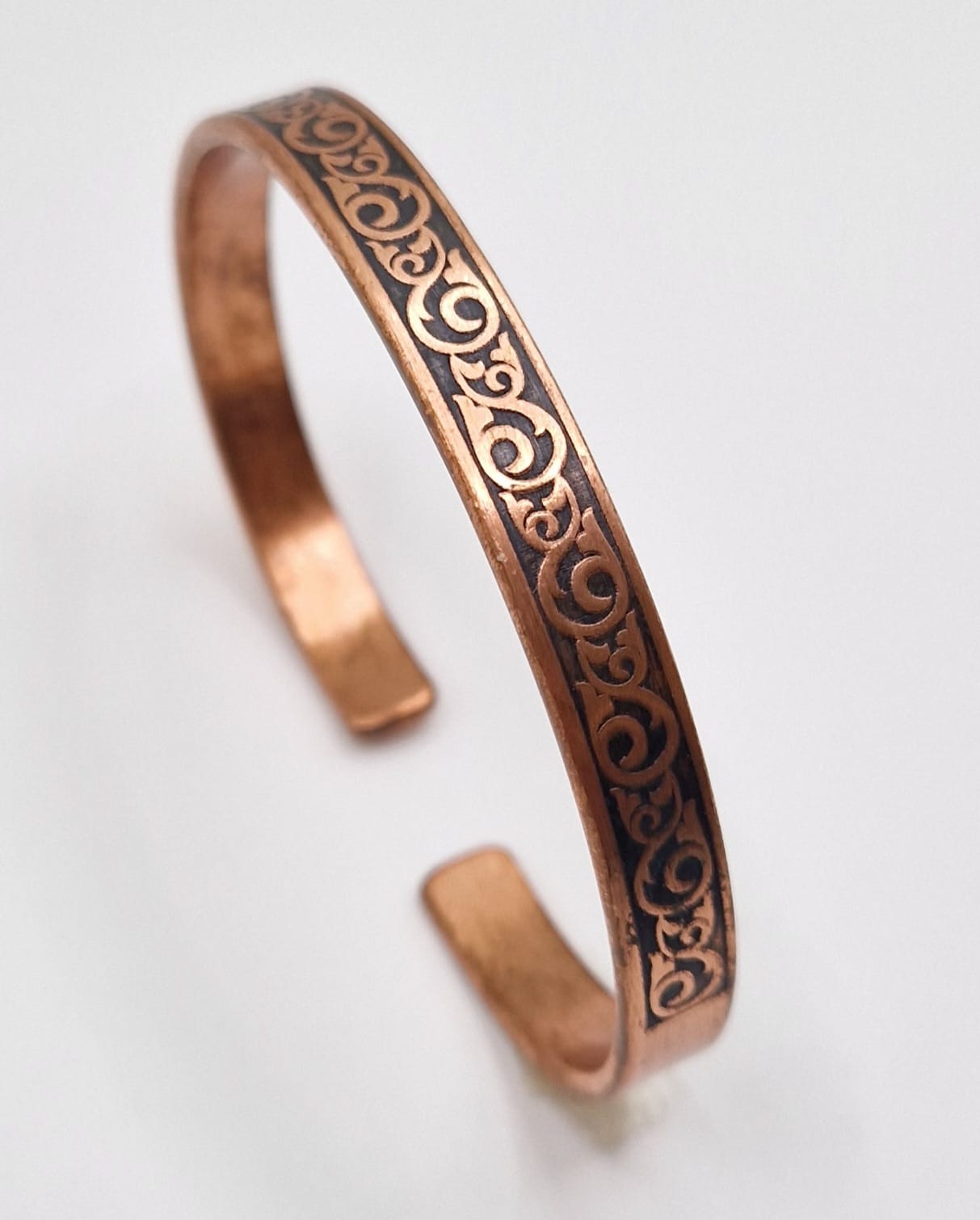 Engraved Copper Bracelet - Adjustable Design