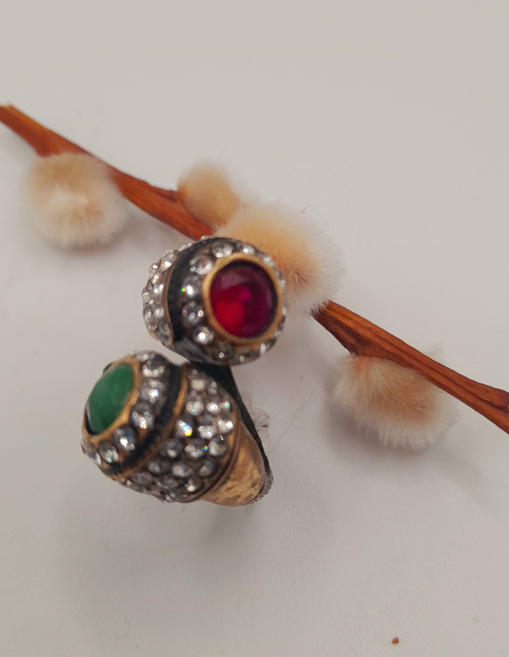 Vintage-style bypass ring, Size P