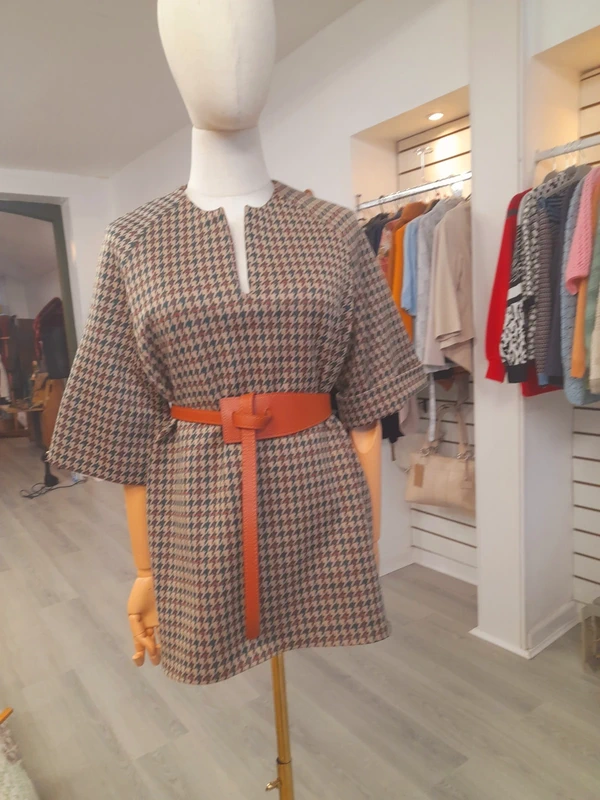 Vintage 70s 3/4 sleeve Winter Tunic, Size L