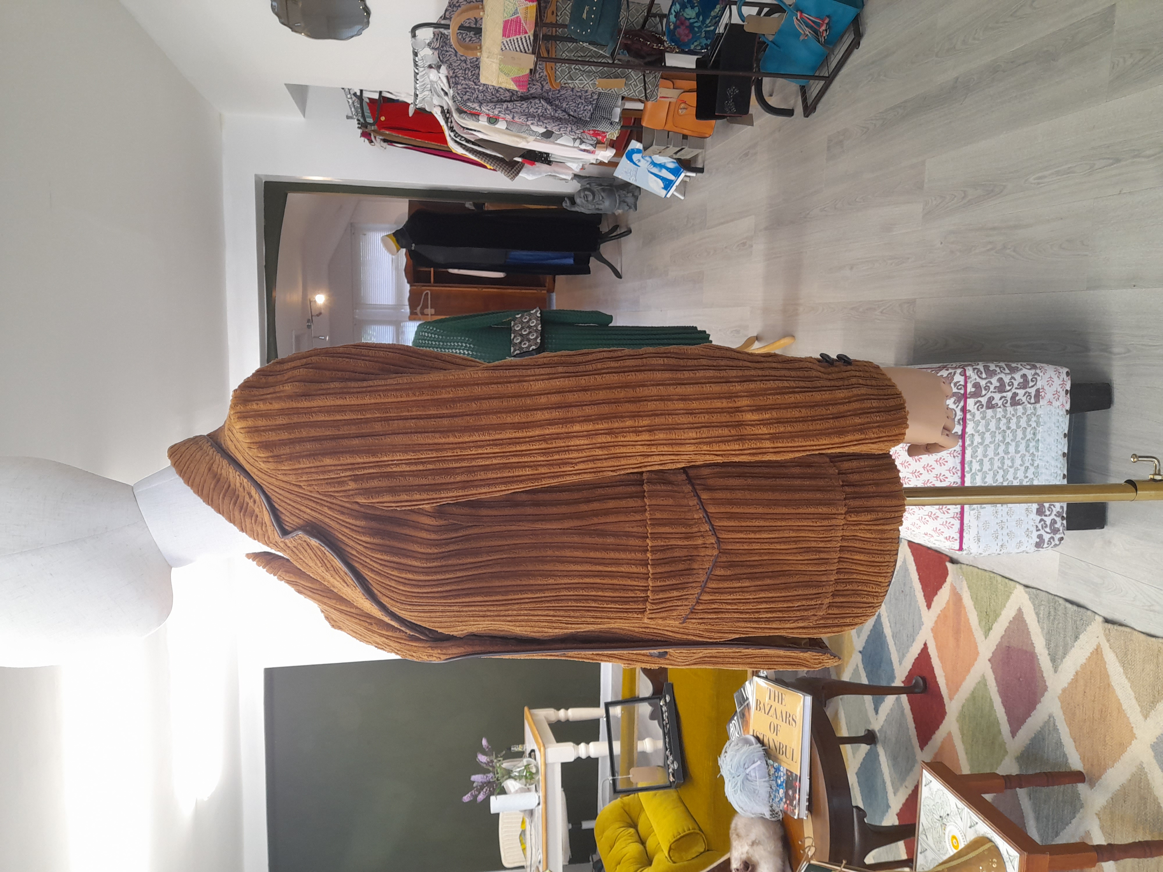 Brown Velvet Vintage 70's Ladies Jacket, Brigitte Boutique, Size S