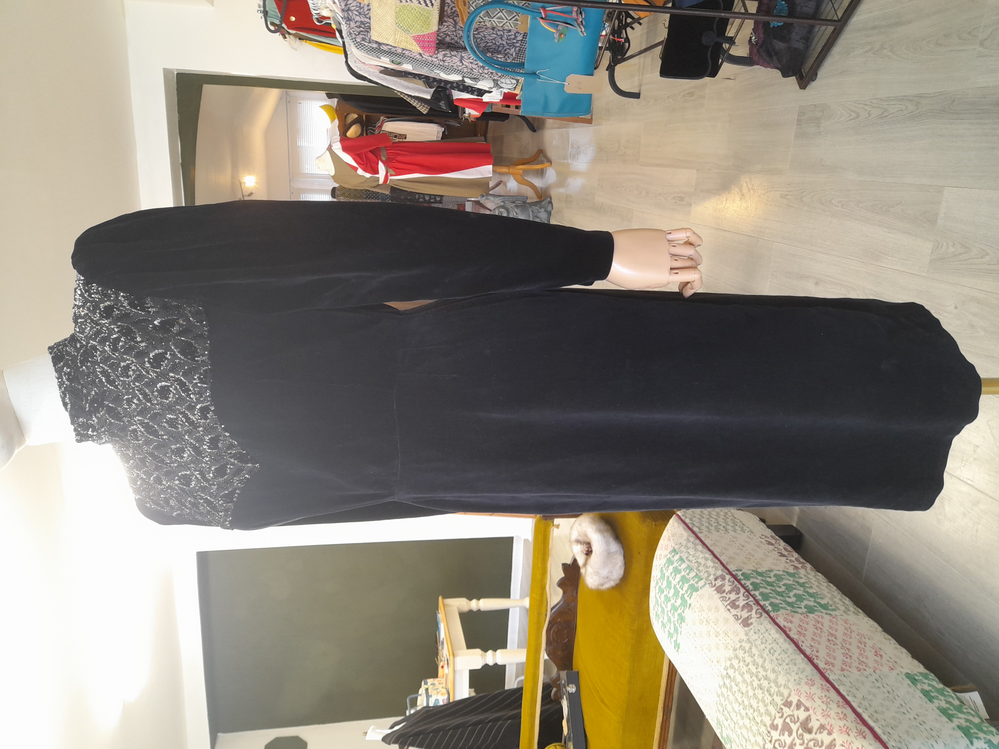 Vintage Velvet Dress, Size XS