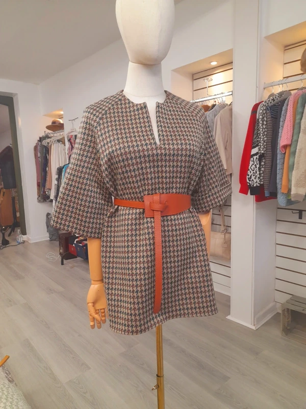 Vintage 70s 3/4 sleeve Winter Tunic, Size L