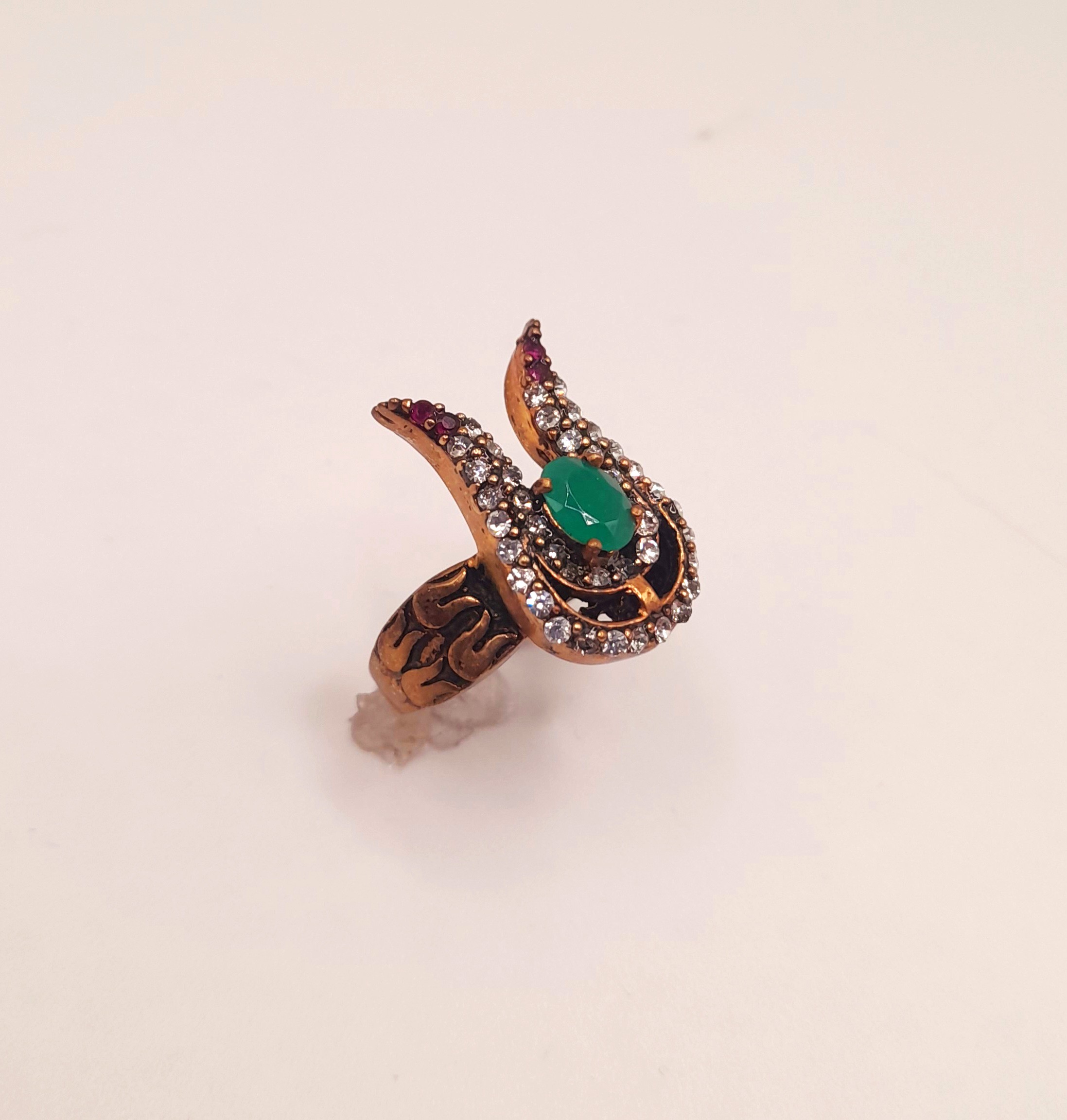 Green Emerald-inspired Tulip Ring