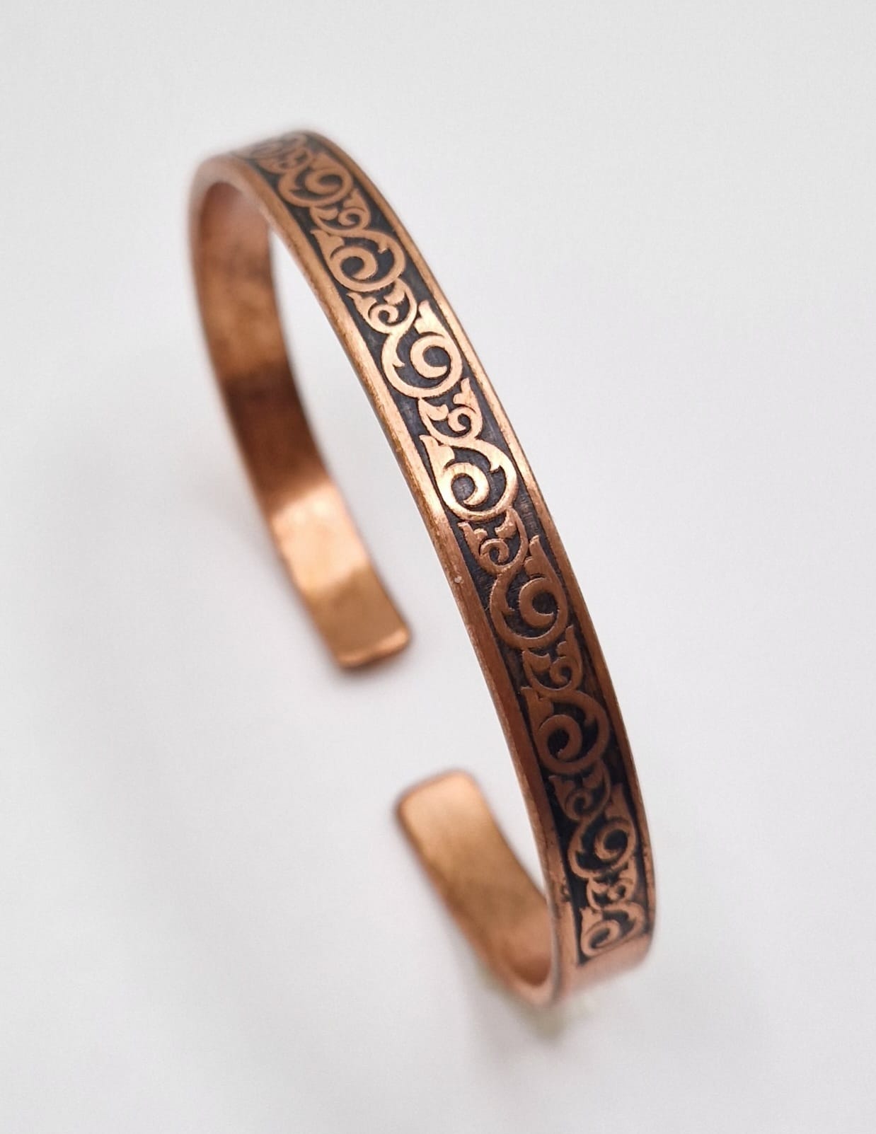 Engraved Copper Bracelet - Adjustable Design
