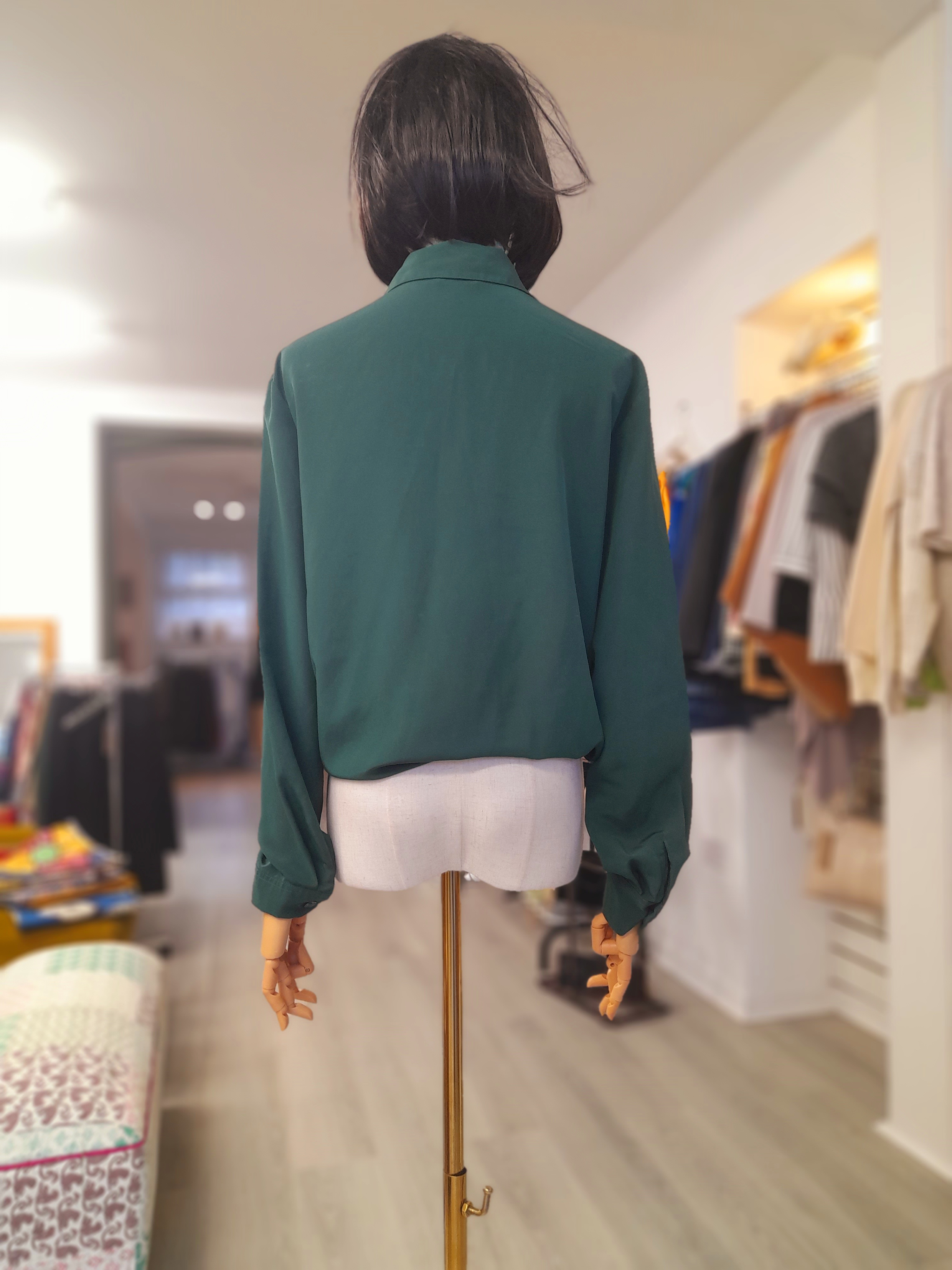 Vintage St Michael's Deep Green Blouse, Size L