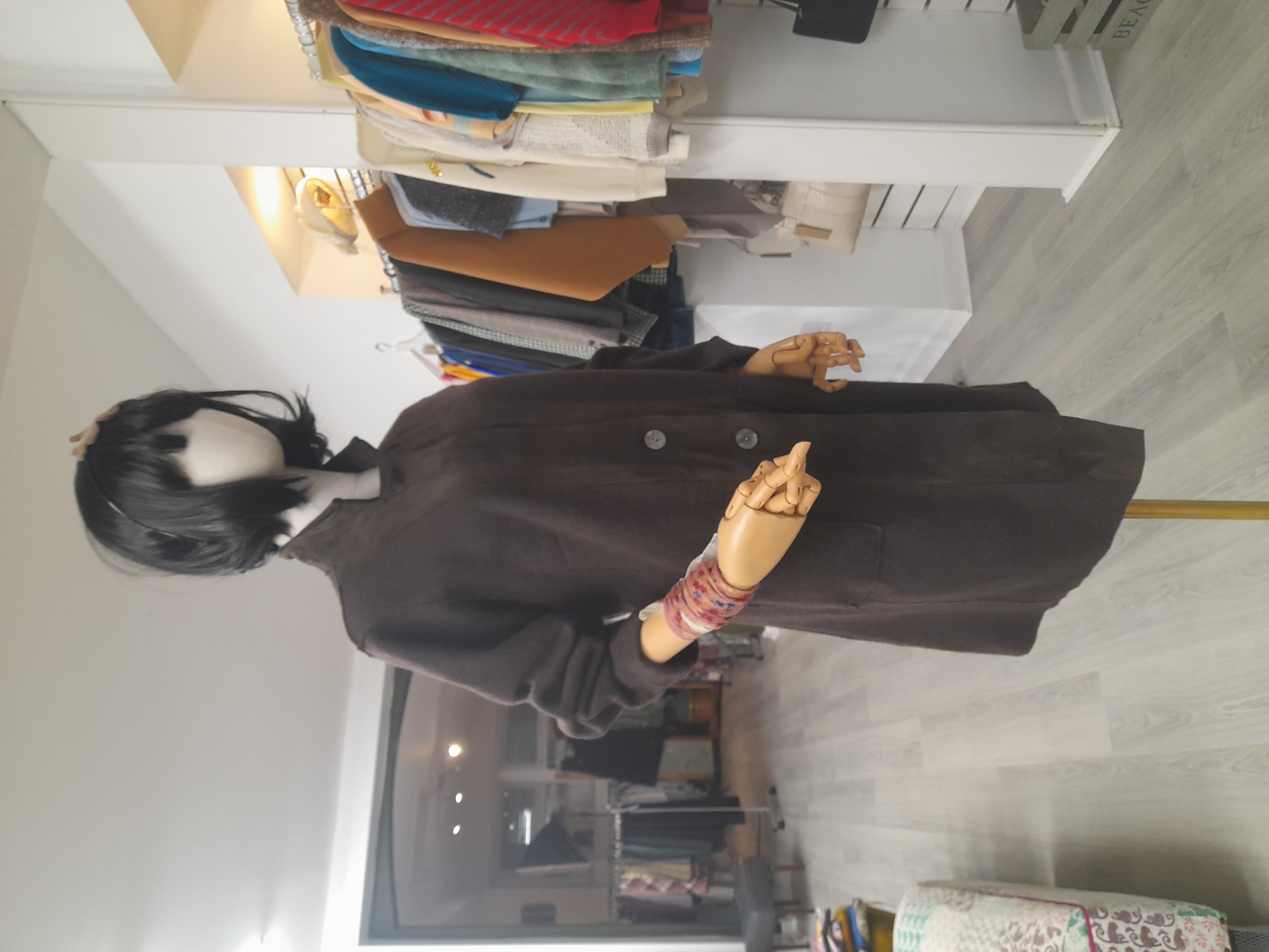 Eileen Fisher Wool & Suede Cardigan, Size L