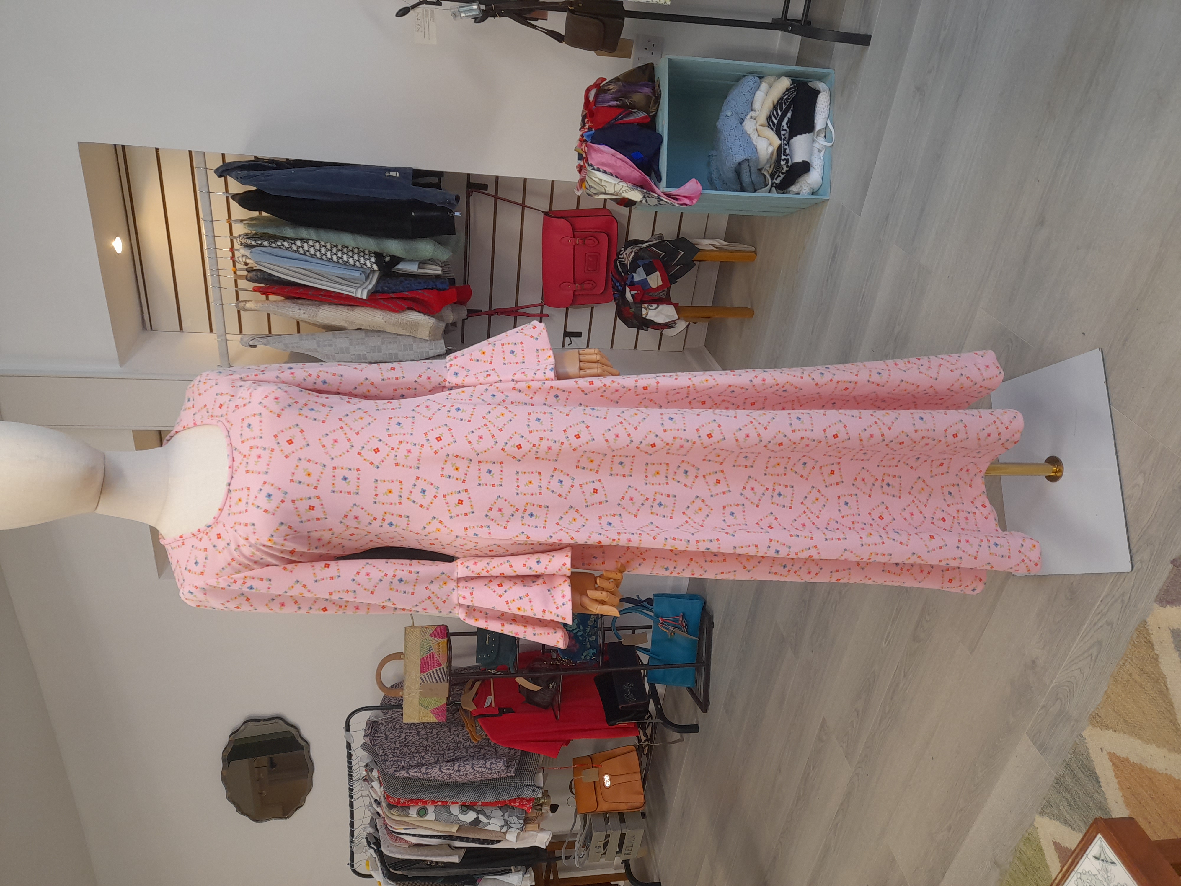 70s Vintage Maxi Pink Dress, Size M to L