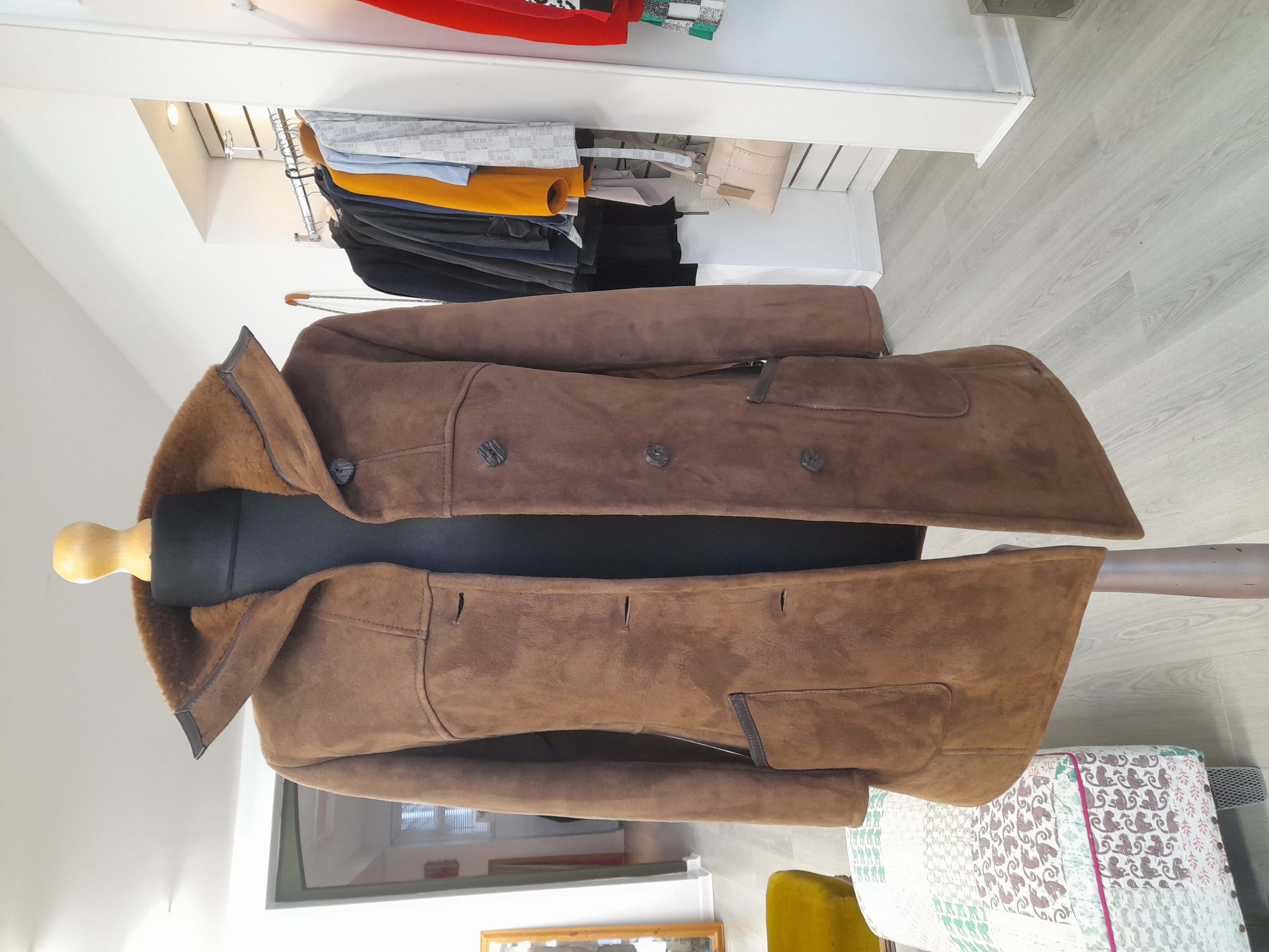 Vintage 70s, Woman's Suede & Leathercraft Ltd Coat Dark Brown, Size S