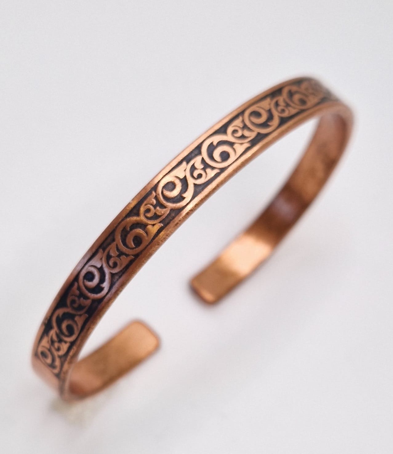 Engraved Copper Bracelet - Adjustable Design