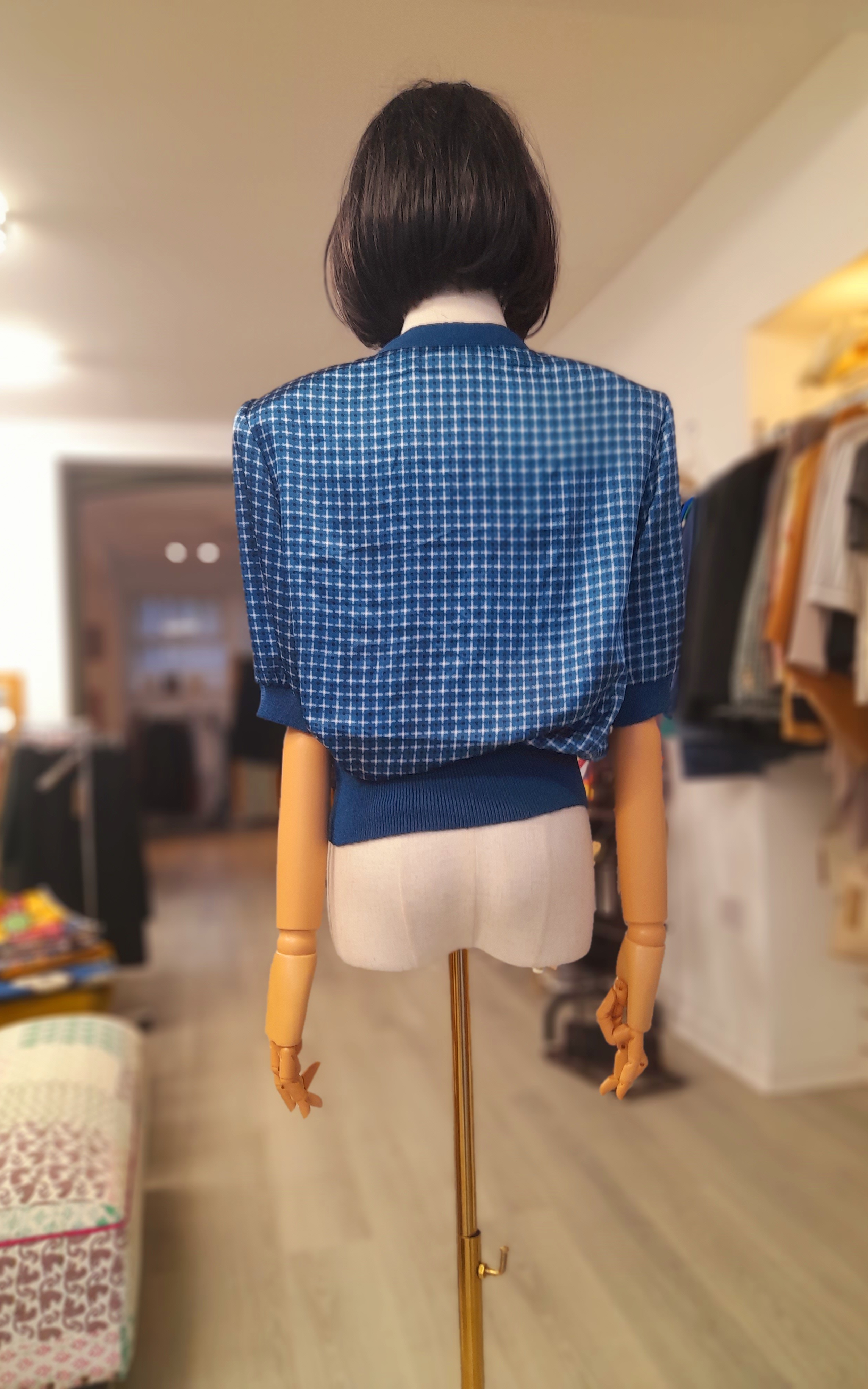 Vintage Castleberry 80s Power Shoulder blouse, Size S