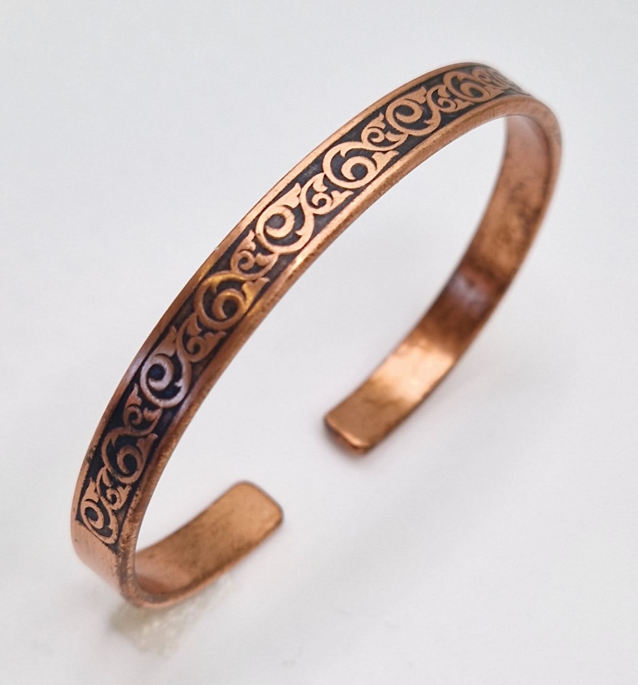 Engraved Copper Bracelet - Adjustable Design