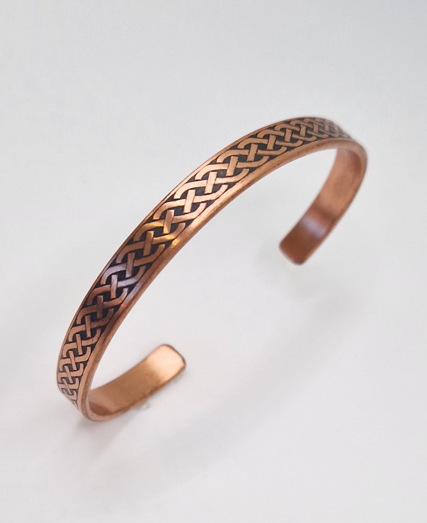 Copper Bracelet with Celtic Knot Design – Adjustable Unisex Jewelry