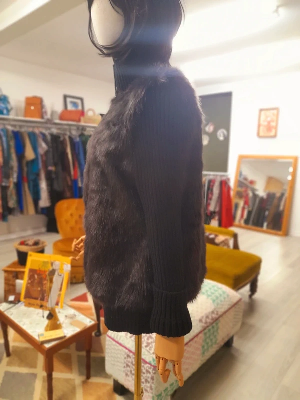 South - Faux Fur & Knit Cardigan, Size 14 to 16