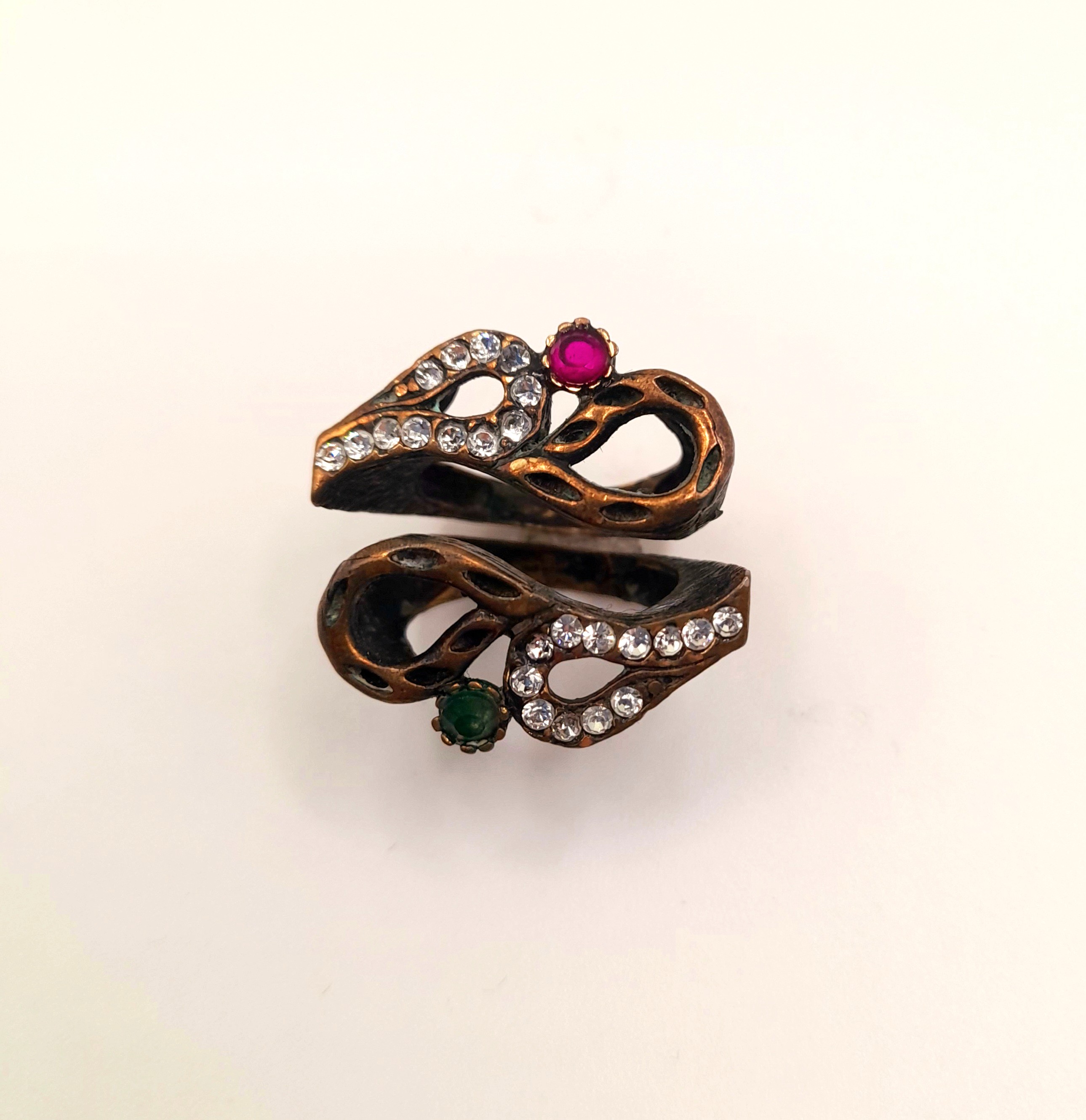 Vintage style bypass ring, size J
