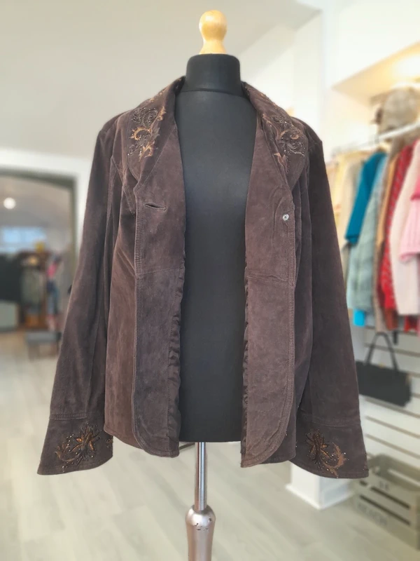 Vintage Coldwater Creek Suede Blazer Jacket, Size 2XL