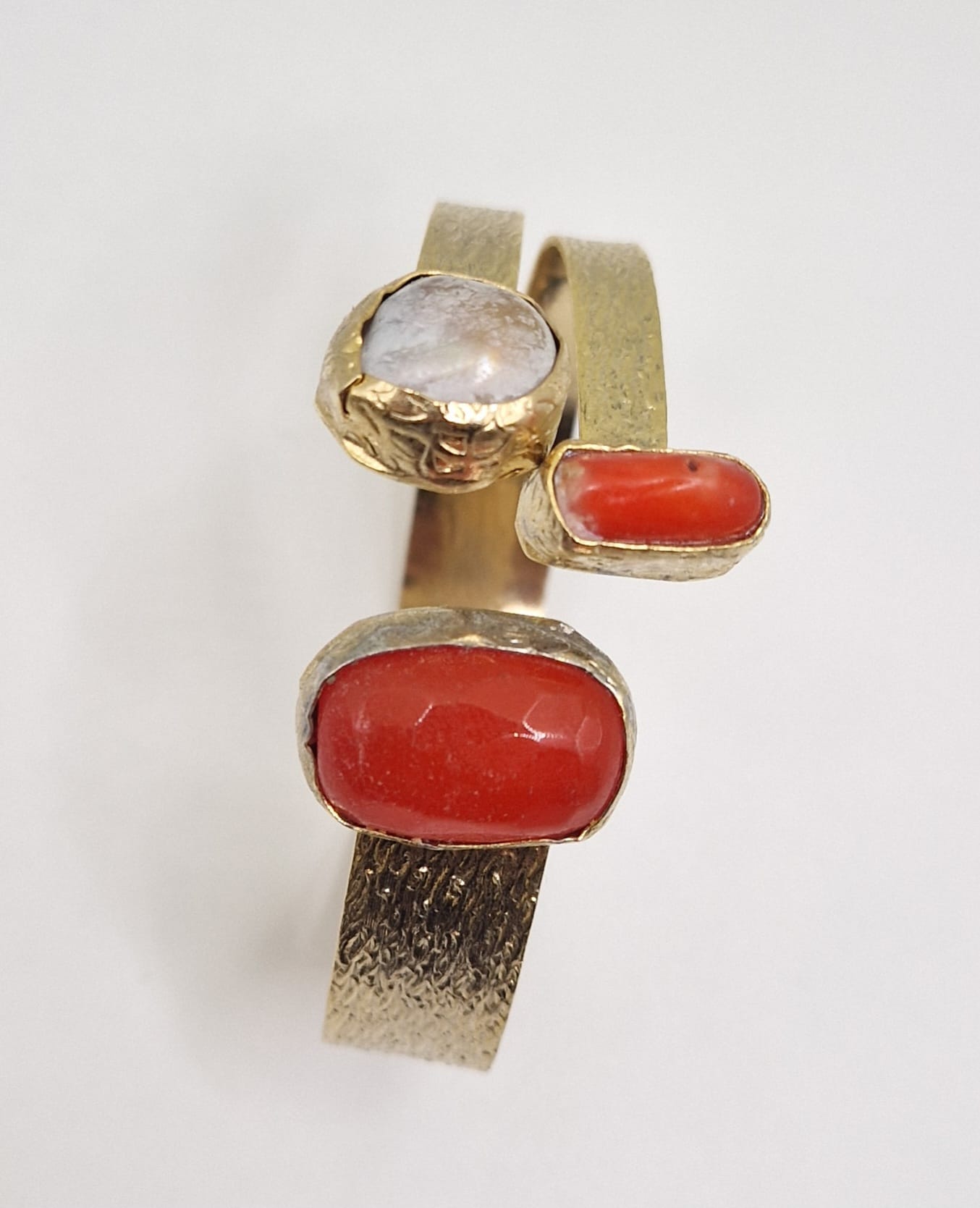 Red Coral & Agate Adjustable Gold-plated Bracelet –  Gemstone Jewelry