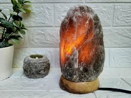 Himalayan Salt Lamp Natural Shape  (Grey) Color [ 2 to 12  kg] Full Set