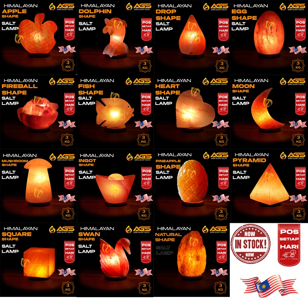 3KG FULL SET ORIGNAL HIMALAYAN ROCK SALT LAMP (Unique Fancy shapes)