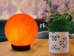 Himalayan Round Shape Rock Salt Lamp (White , Orange , Grey)