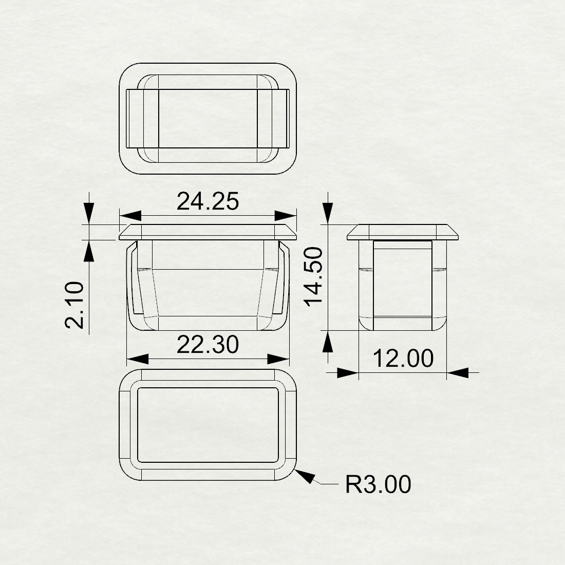 Kit (X4) faux bouton tableau de bord - Fake dashboard button kit (X4)